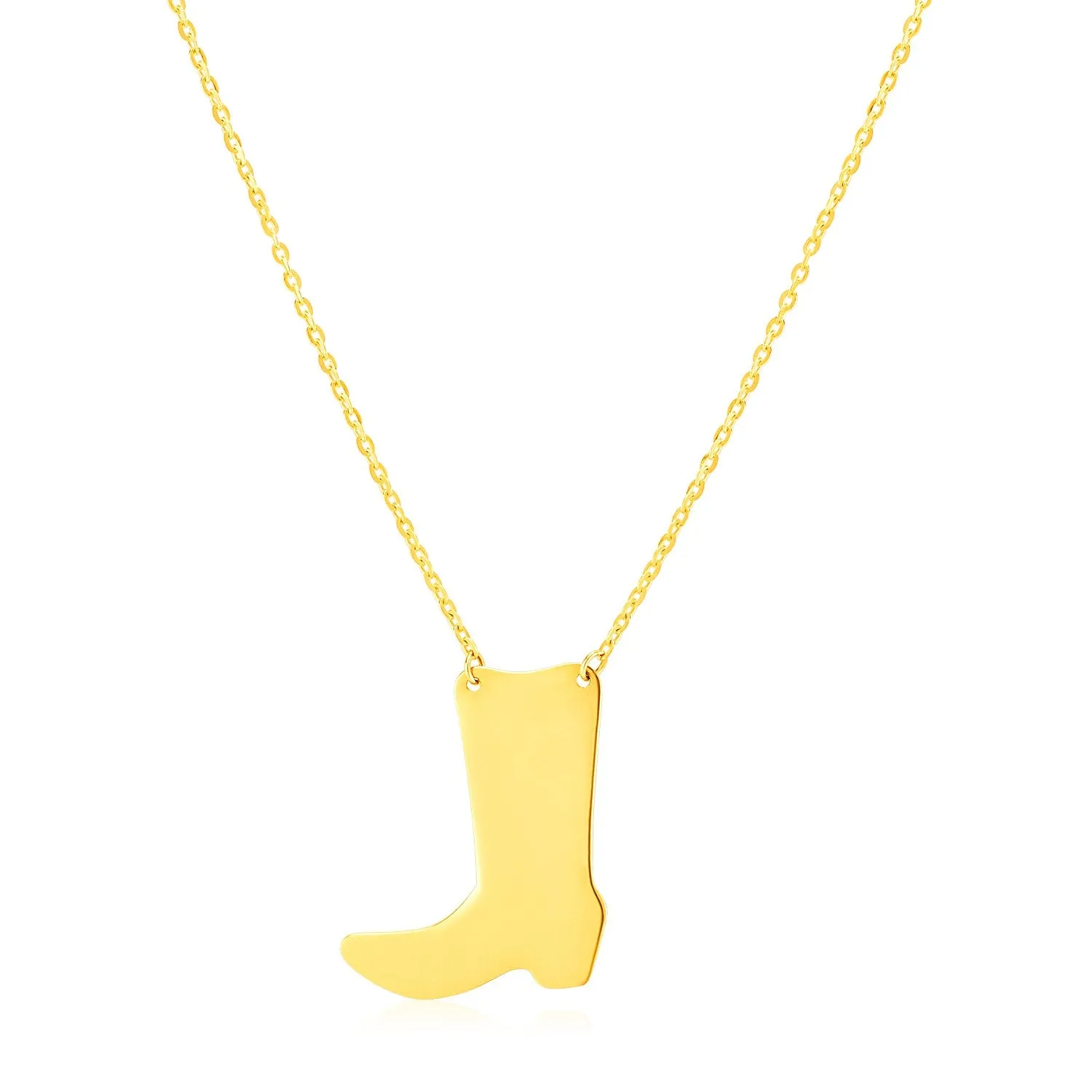 14K Yellow Gold Necklace with Cowboy Bootrx97333-18-rx97333-18