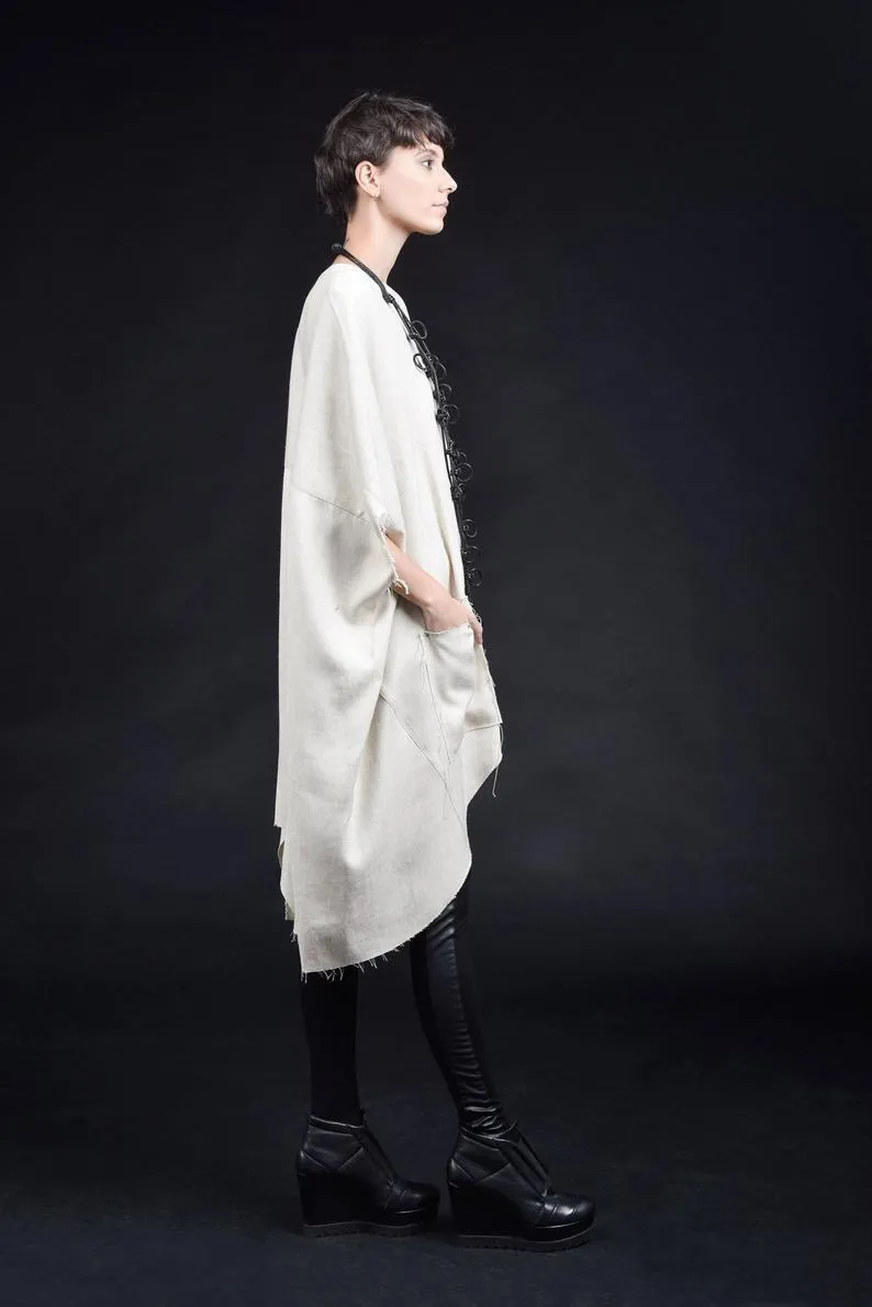 Aakasha  |Linen Plain Medium Handmade Oversized Tunics