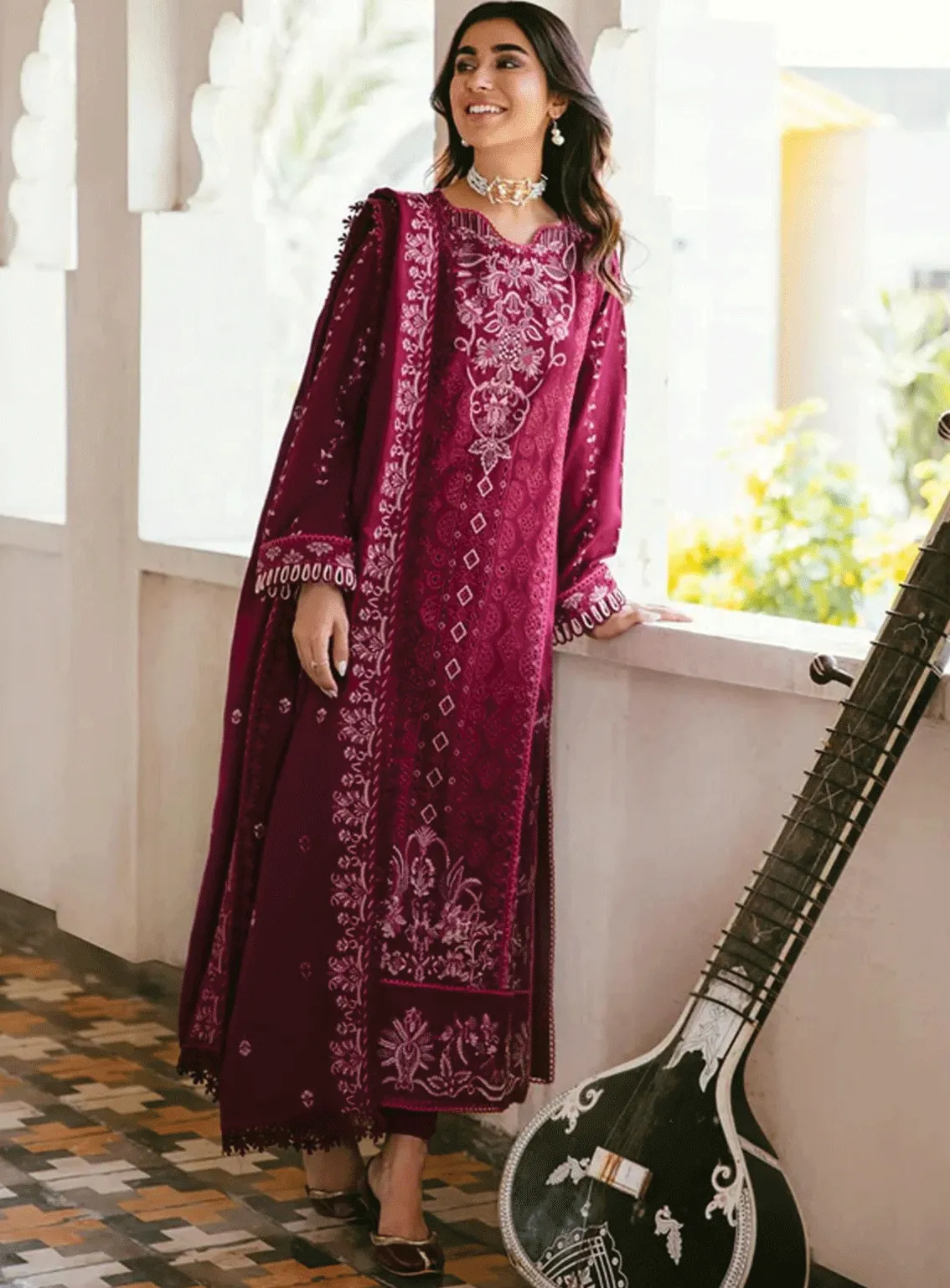 Afsanay By Florent Embroidered Khaddar Unstitched 3 Piece Suit - FL23AK FLK-4B