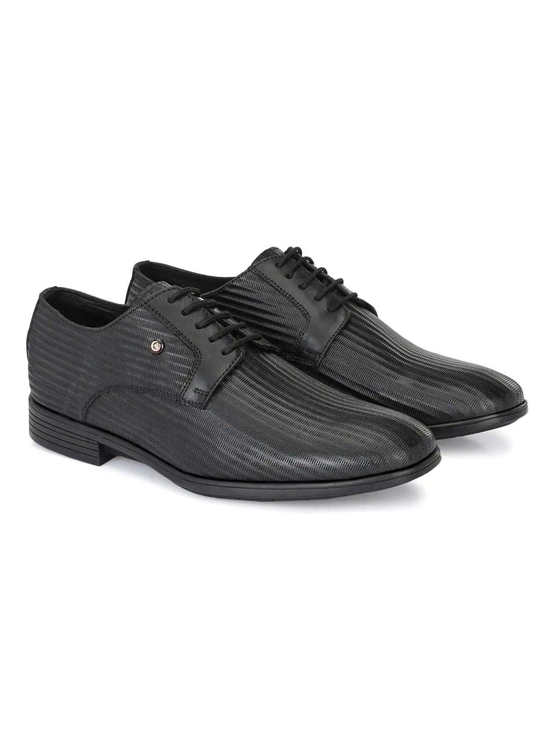 Alberto Torresi Black Laceup Formal Shoe For Men