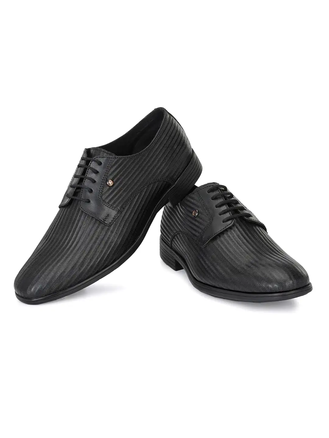 Alberto Torresi Black Laceup Formal Shoe For Men