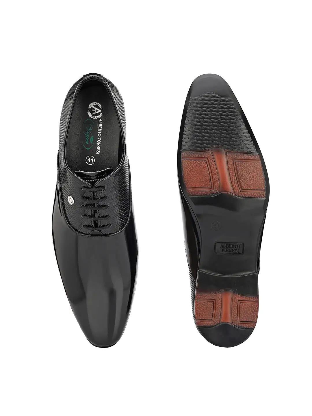 Alberto Torresi Black Patent Synthetic formal Shoes