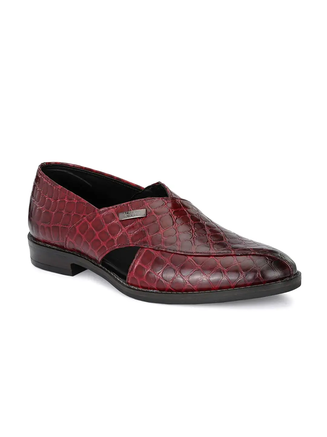 Alberto Torresi Burgundi Genuine Leather Peshawari Jutti