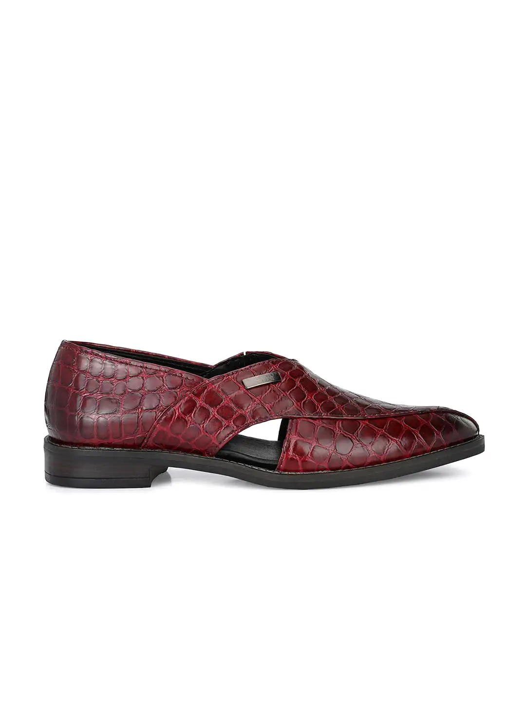 Alberto Torresi Burgundi Genuine Leather Peshawari Jutti