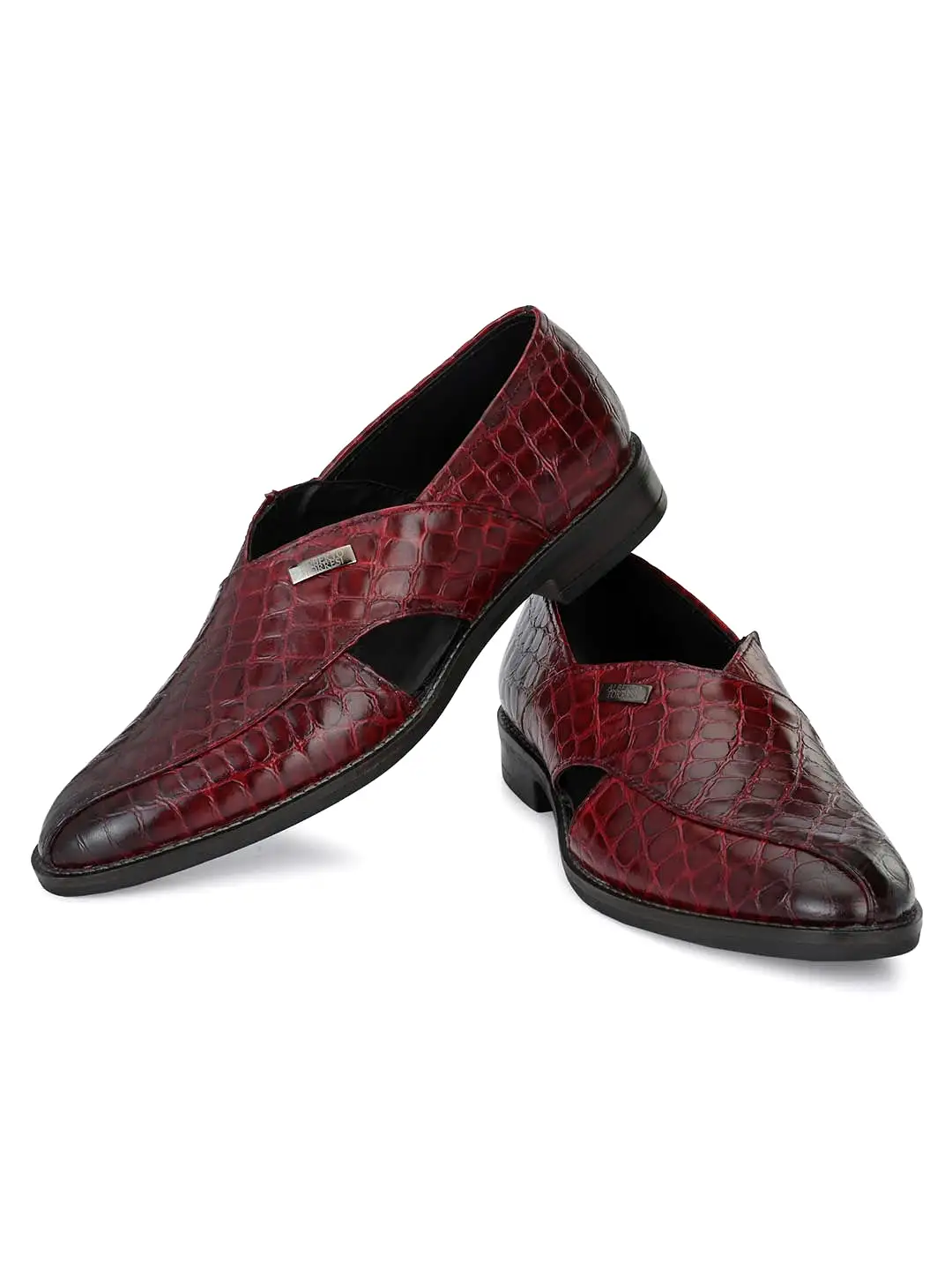 Alberto Torresi Burgundi Genuine Leather Peshawari Jutti