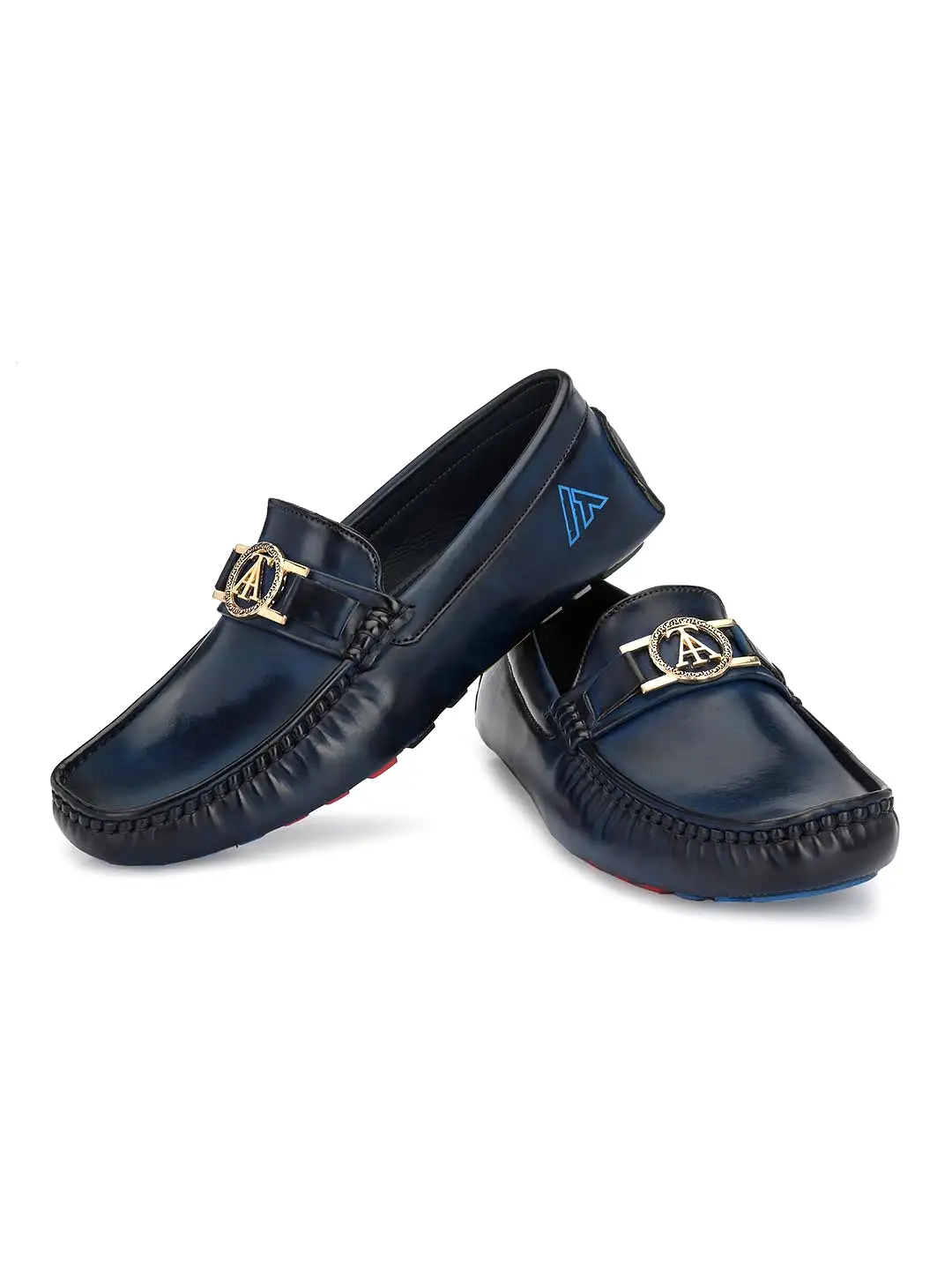 Alberto Torresi Creaseless Burnish Alpha Diver Blue Loafers For Men