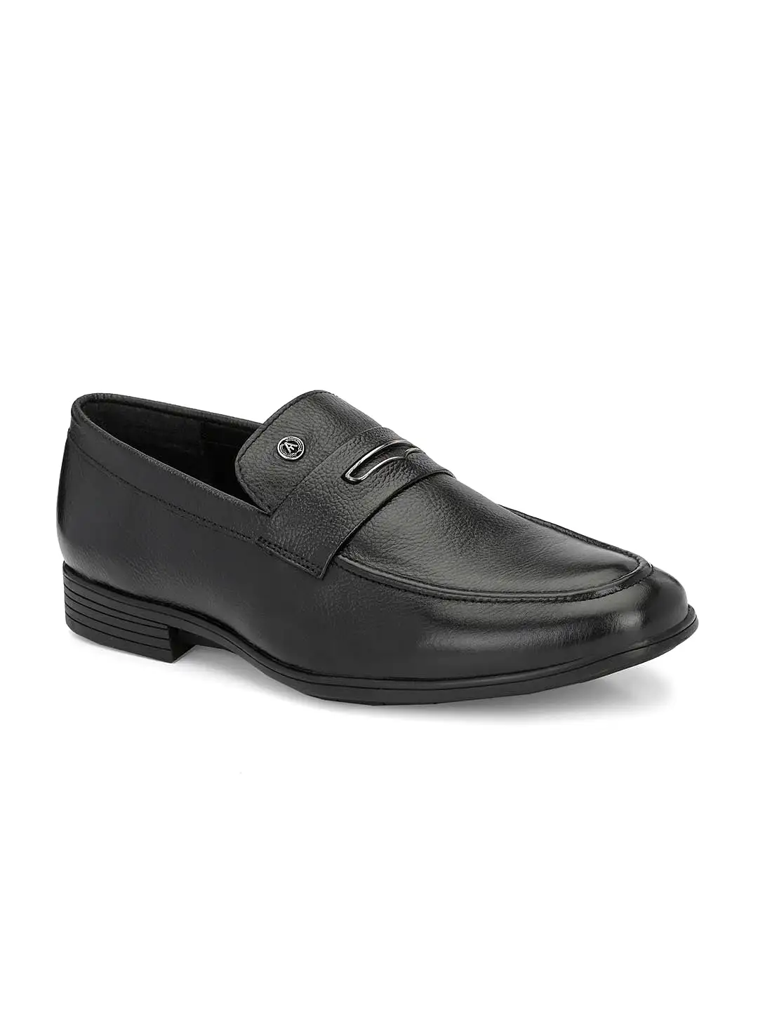 Alberto Torresi Genuine Leather Black Slipon Formal Shoes For Men