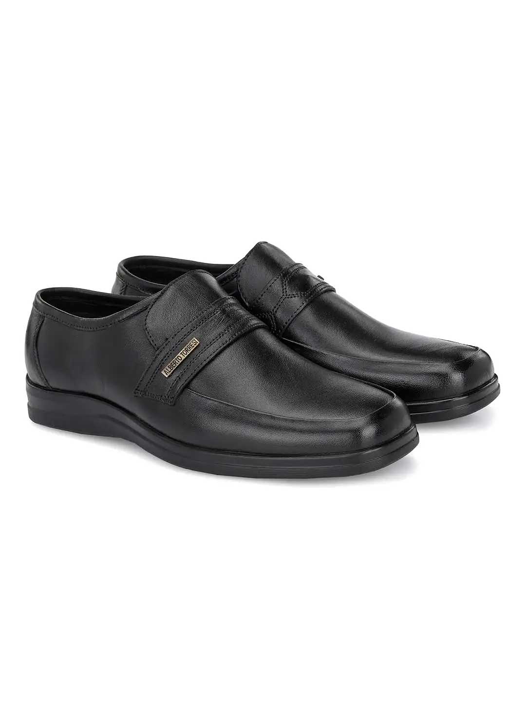 Alberto Torresi Genuine Leather Black Slipon Formal Shoes For Men