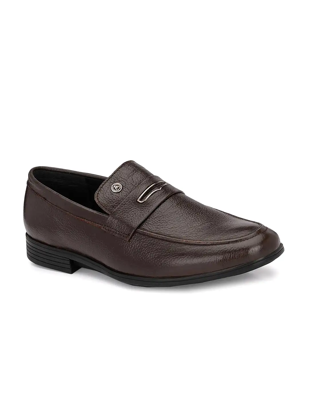 Alberto Torresi Genuine Leather Brown Slipon Formal Shoes For Men