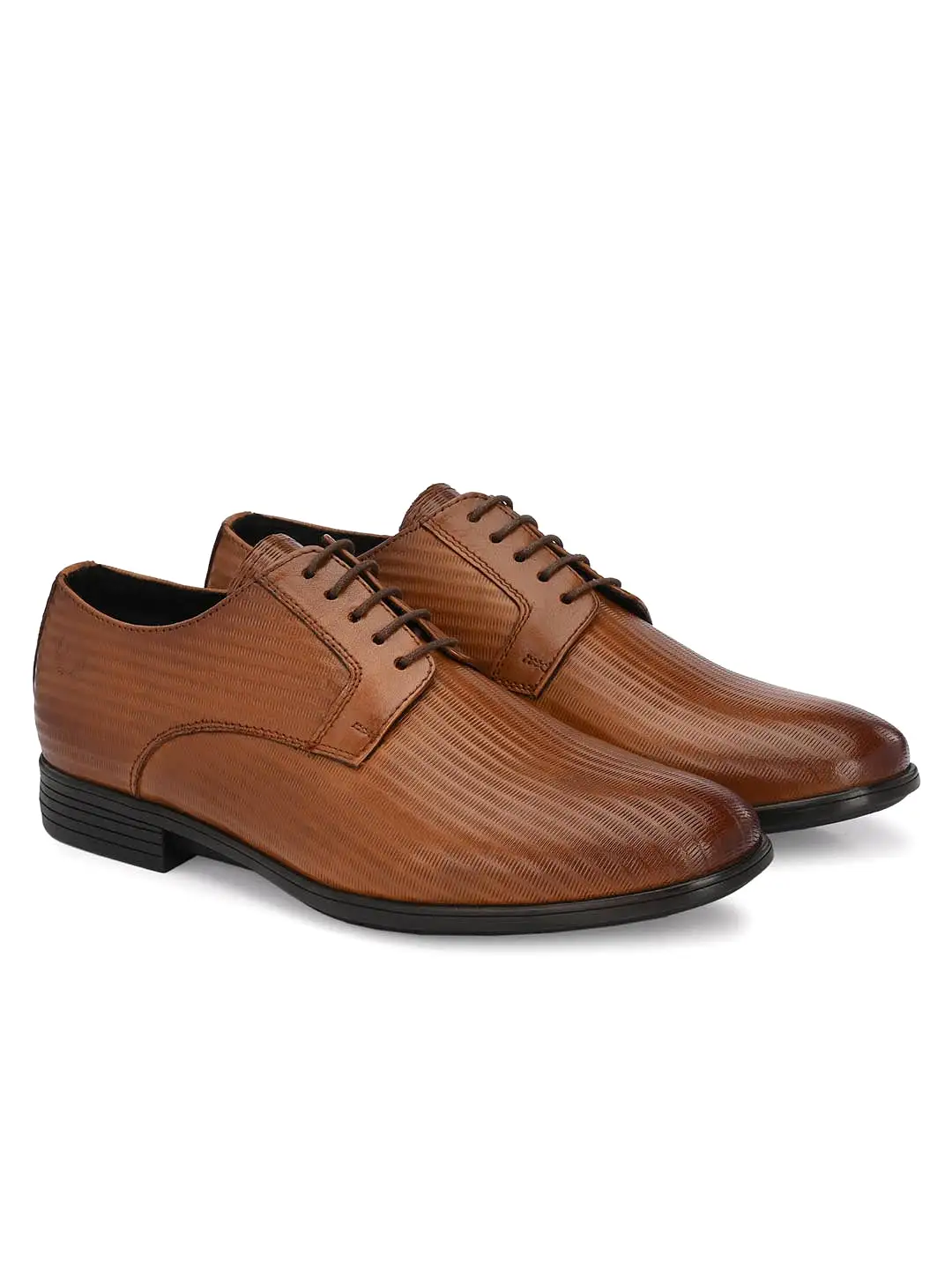 Alberto Torresi Genuine Leather Tan Laceup Formal Shoes For Men