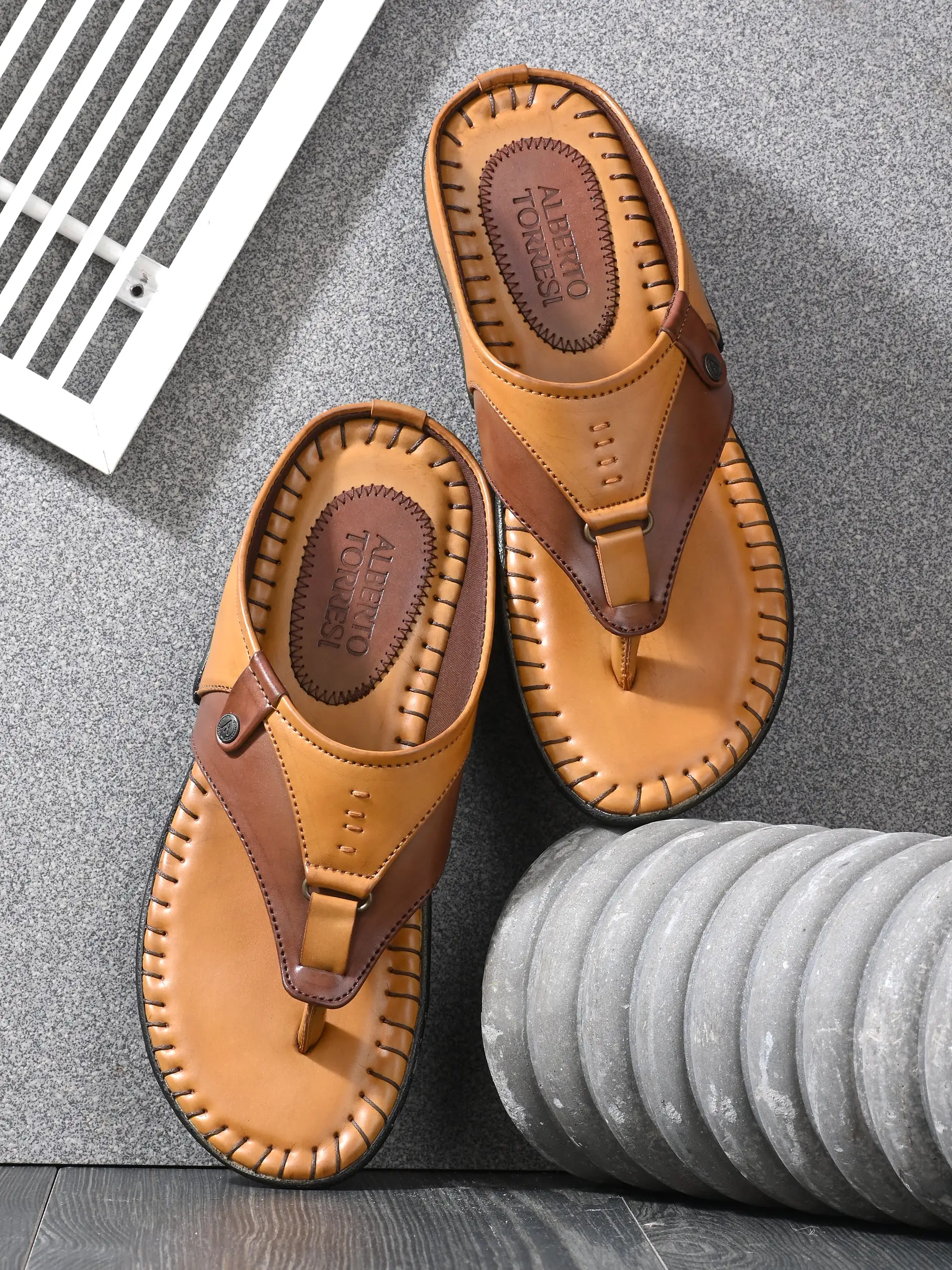 Alberto Torresi Men Tan Outdoor Slippers