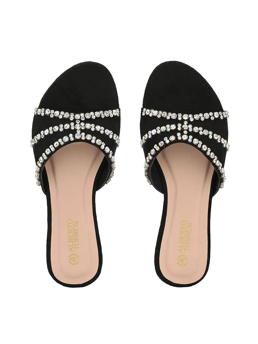 Alberto Torresi Synthetic Black Flat Sandals for women