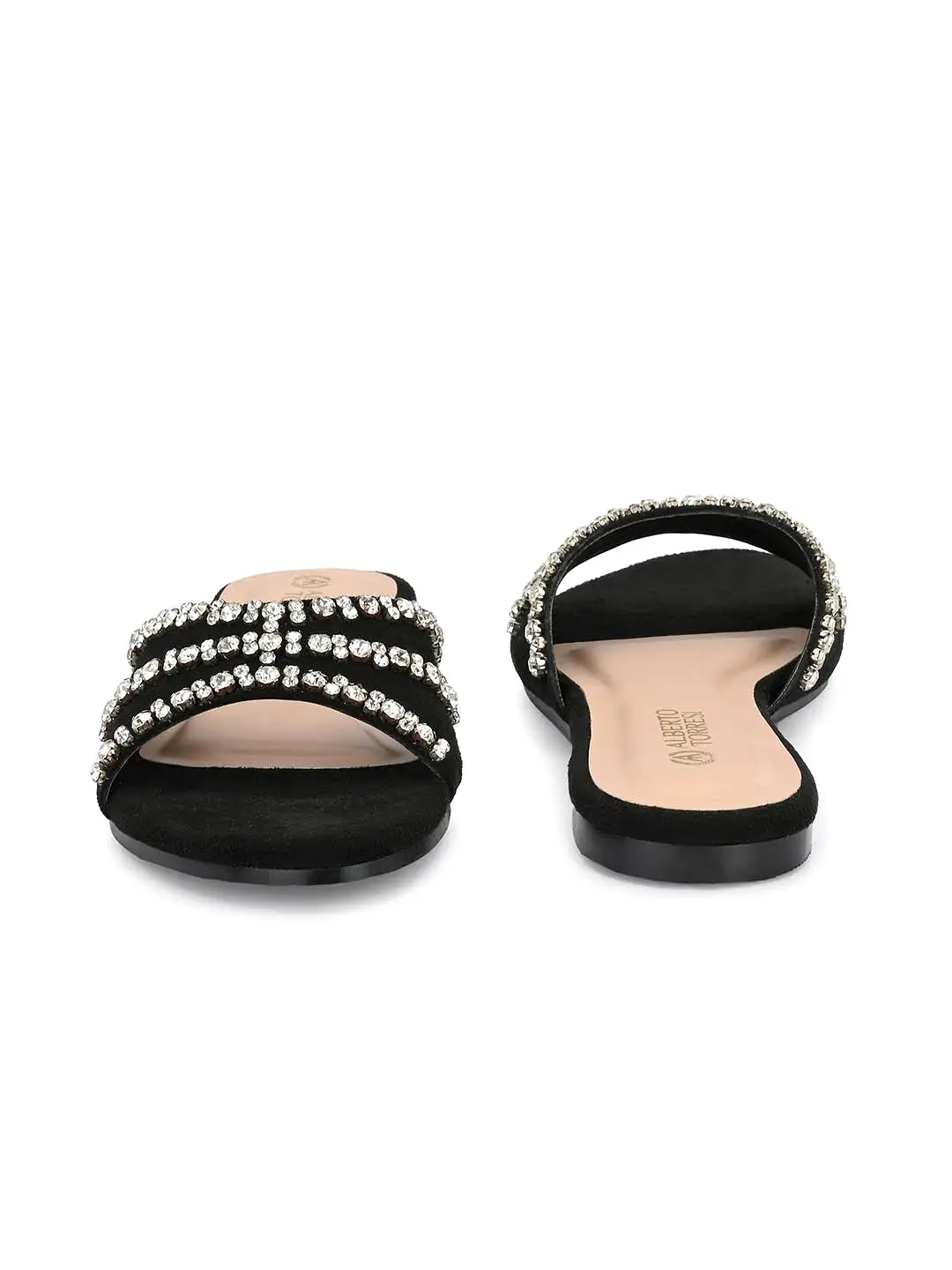 Alberto Torresi Synthetic Black Flat Sandals for women