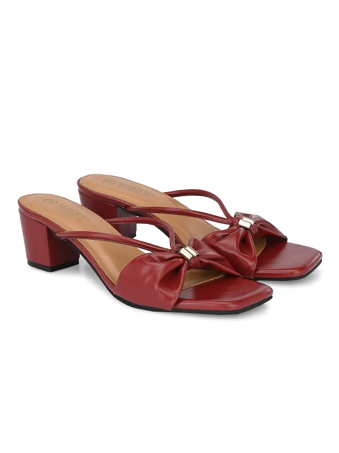 Alberto Torresi Synthetic Bordo Heel Striped Sandals for women