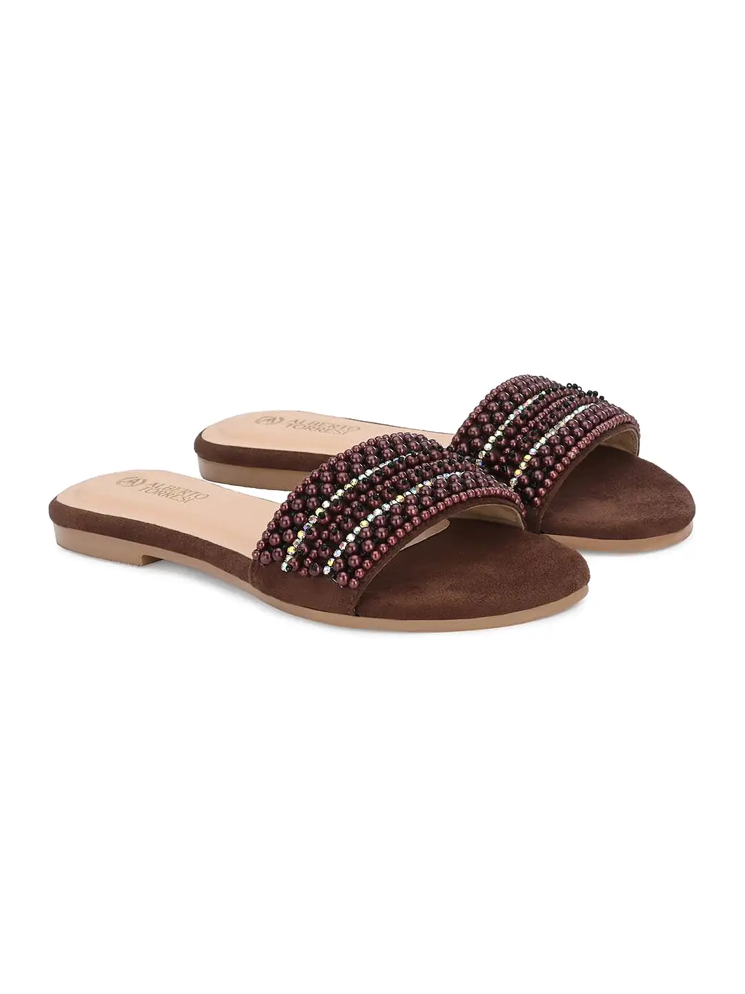 Alberto Torresi Synthetic Brown Flat Sandals for women