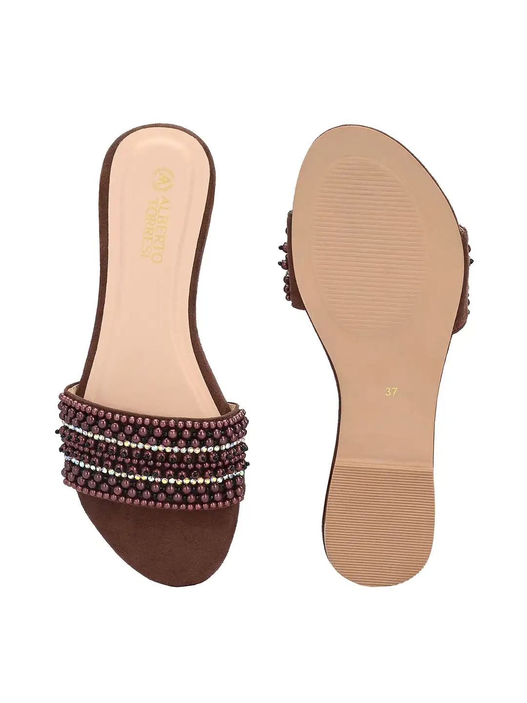 Alberto Torresi Synthetic Brown Flat Sandals for women