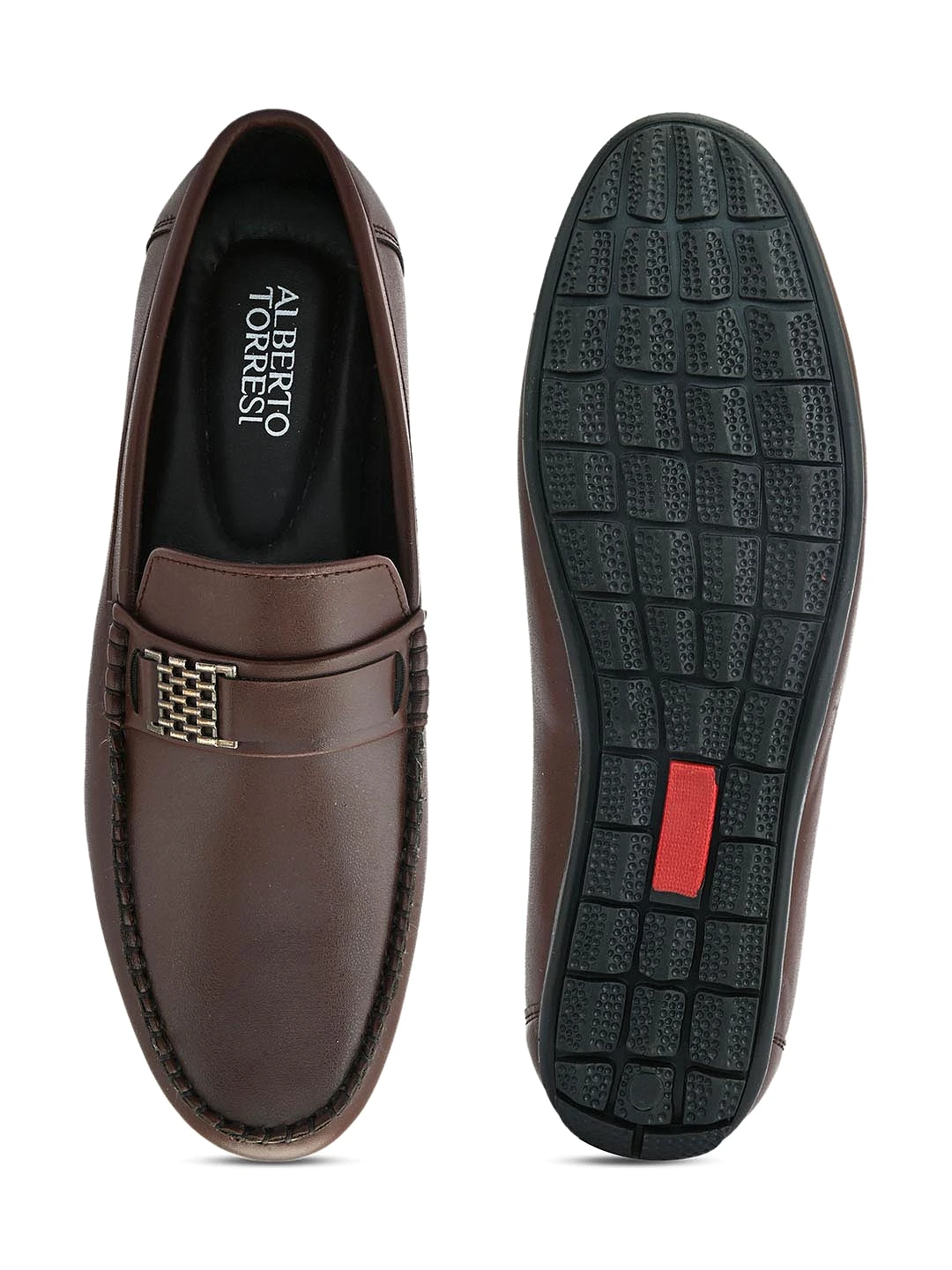 Alberto Torresi Synthetic Brown Loafers For Men