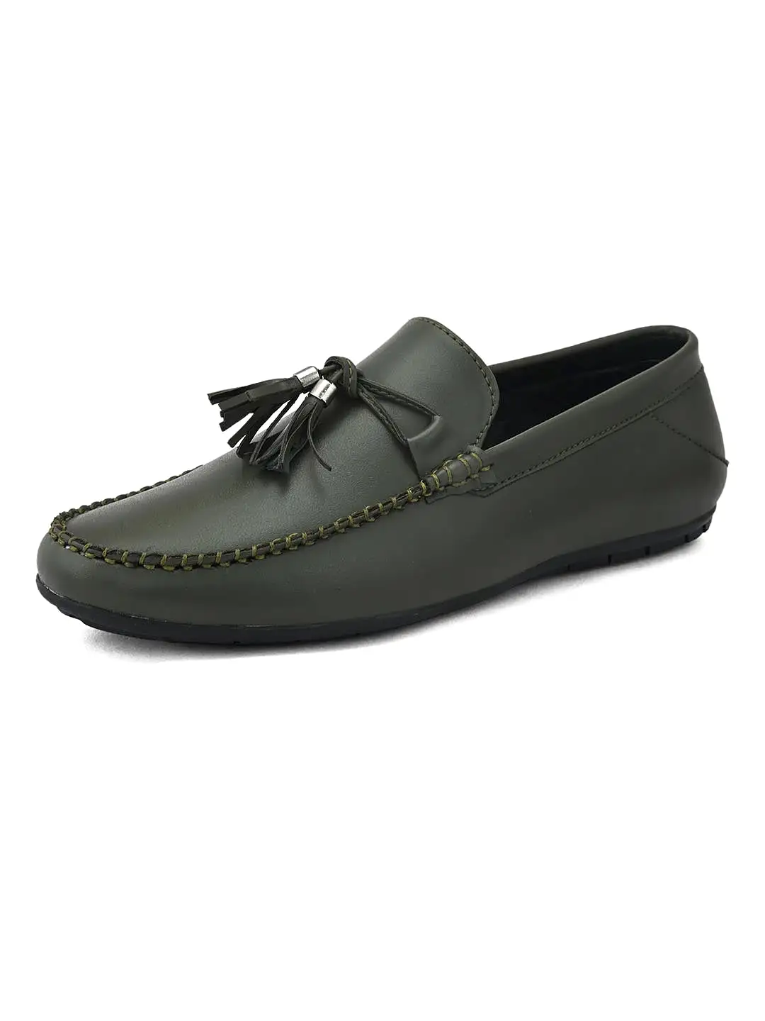 Alberto Torresi Synthetic Green Loafers For Men