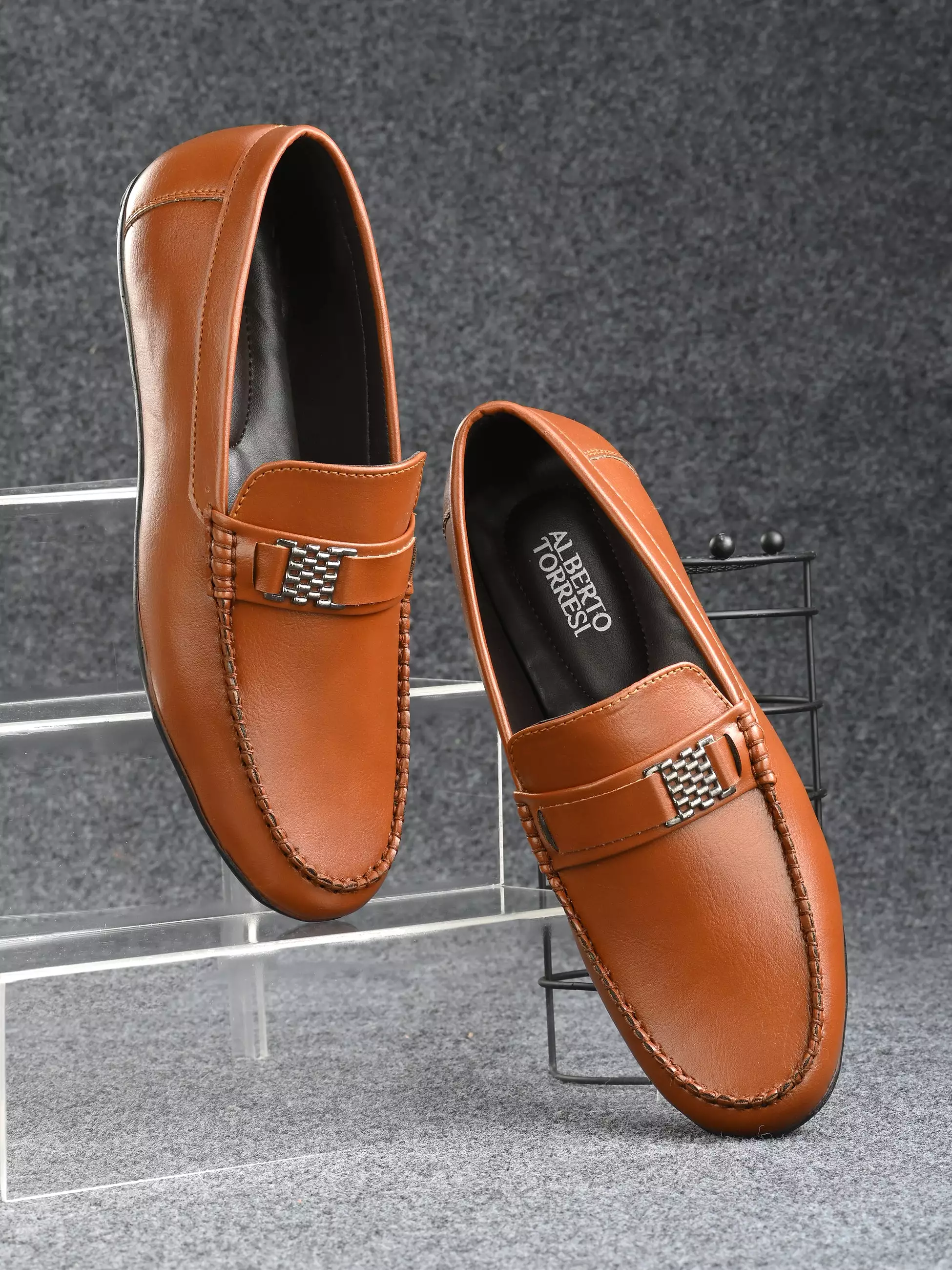 Alberto Torresi Synthetic Tan Loafers For Men