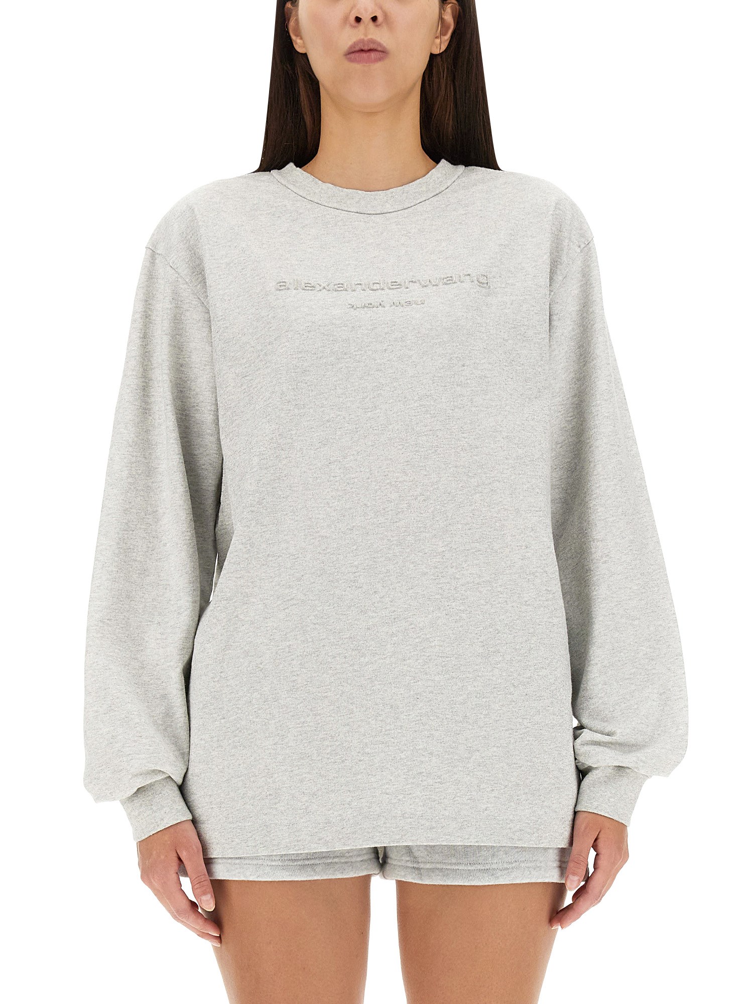 ALEXANDER WANG    COTTON SWEATSHIRT WITH LOGO