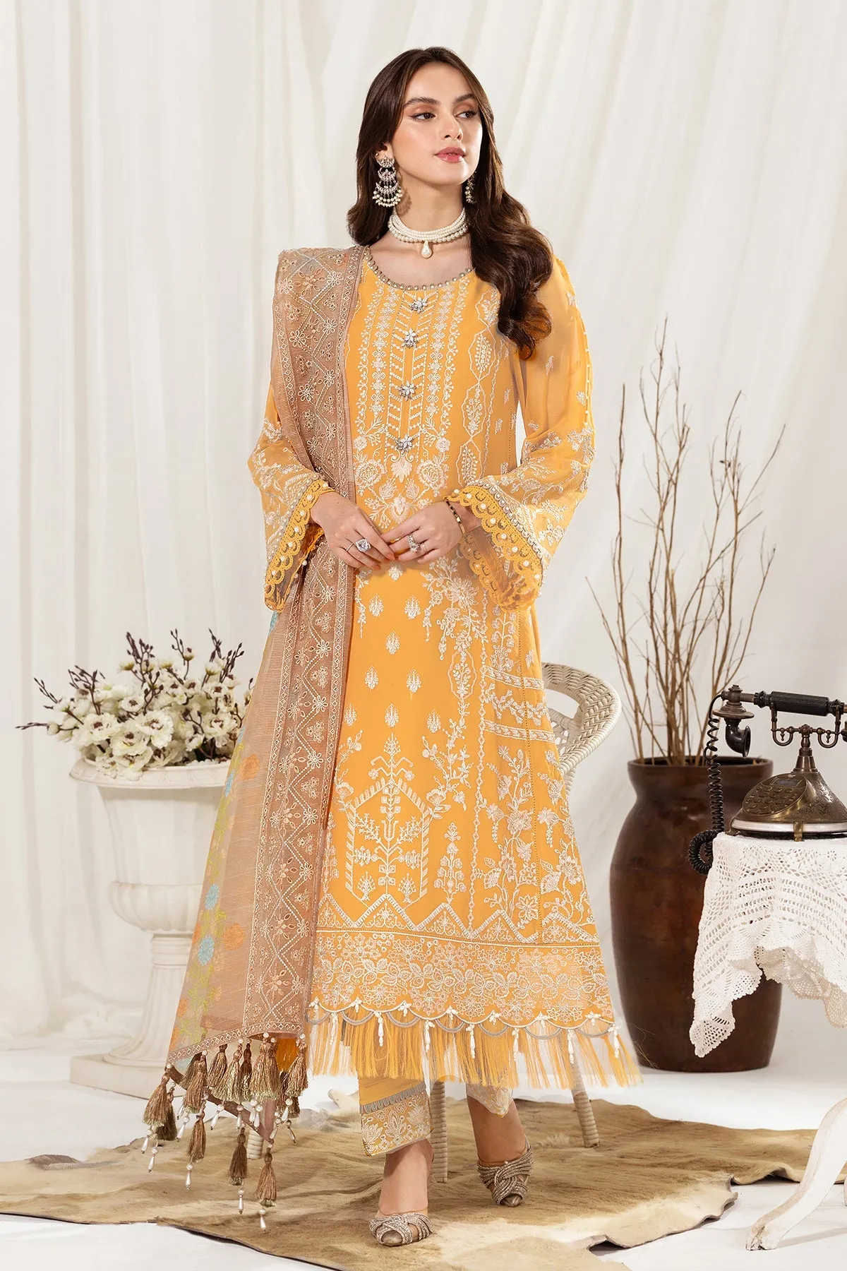 Alizeh Fashion Dhaagay Luxury Chiffon Unstitched 3 Piece Suit 04-ZAYUR