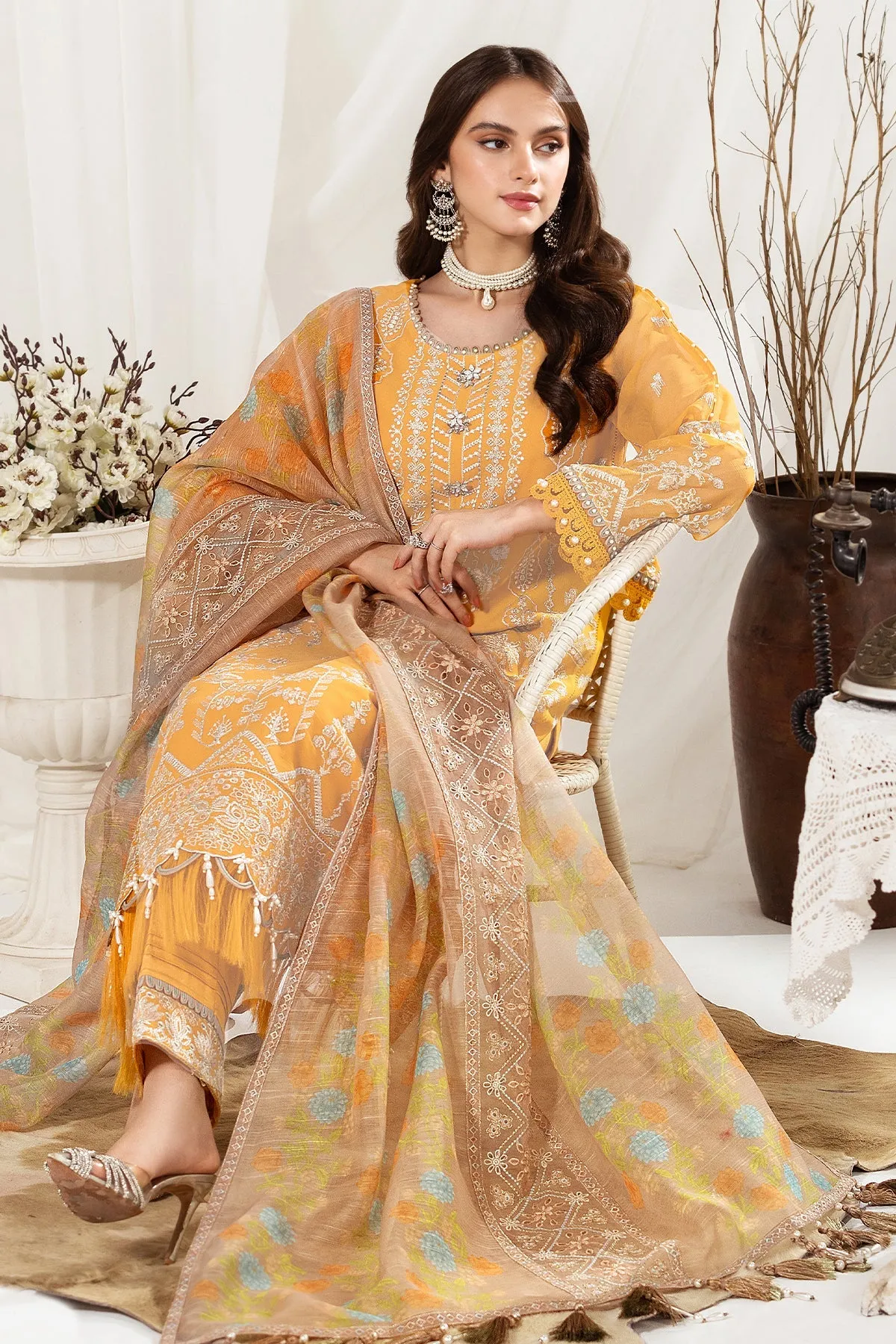 Alizeh Fashion Dhaagay Luxury Chiffon Unstitched 3 Piece Suit 04-ZAYUR