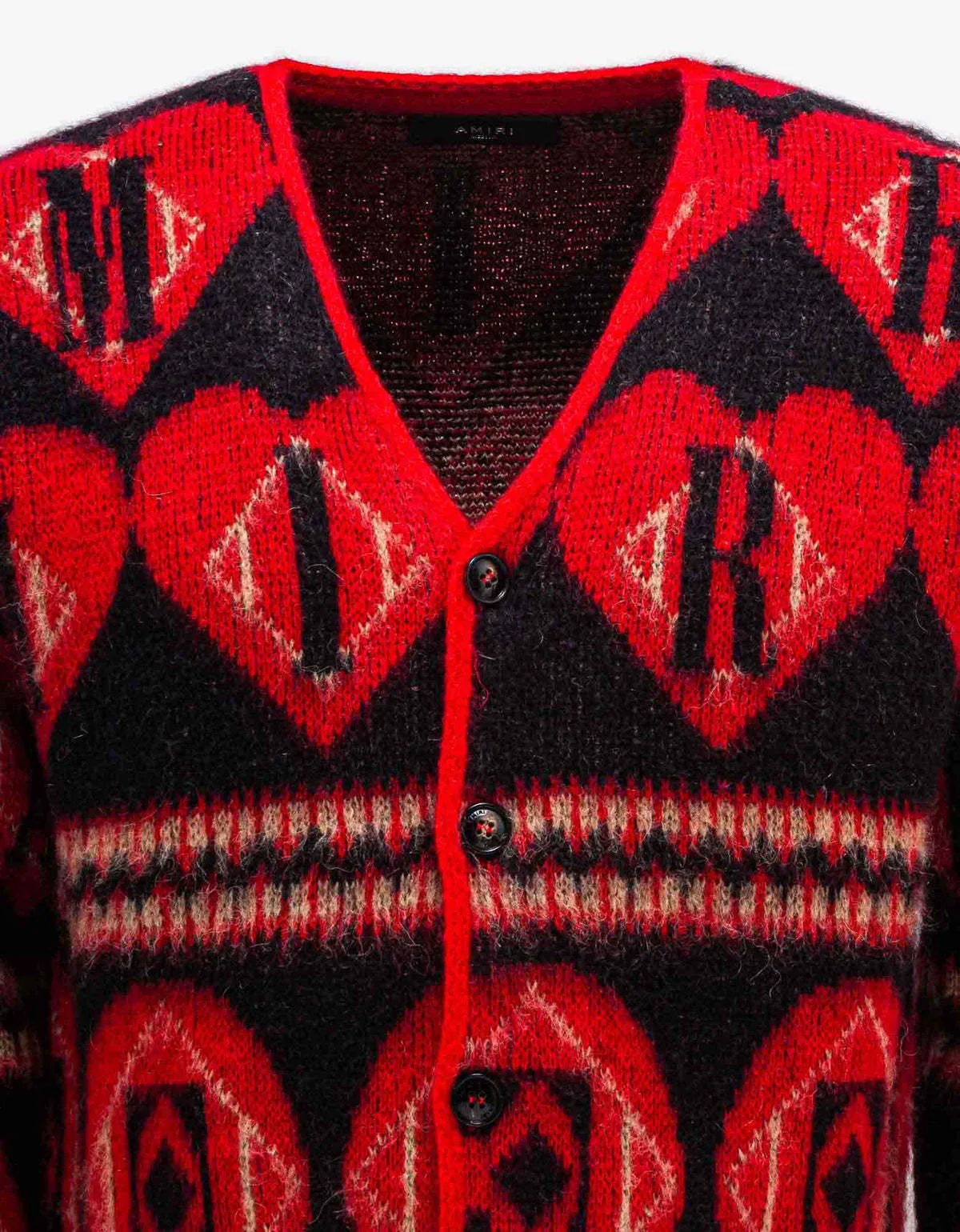 AMIRI  |Heart Wool Street Style Logo Cardigans