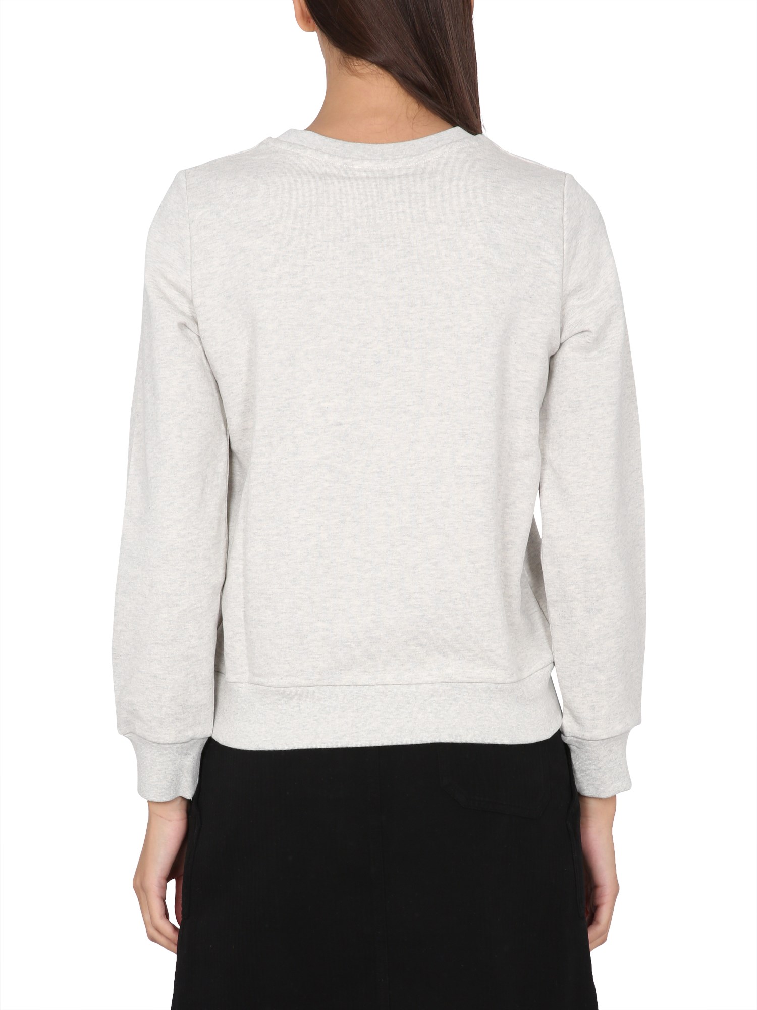 A.P.C.    COTTON SWEATSHIRT WITH FLOCKED LOGO