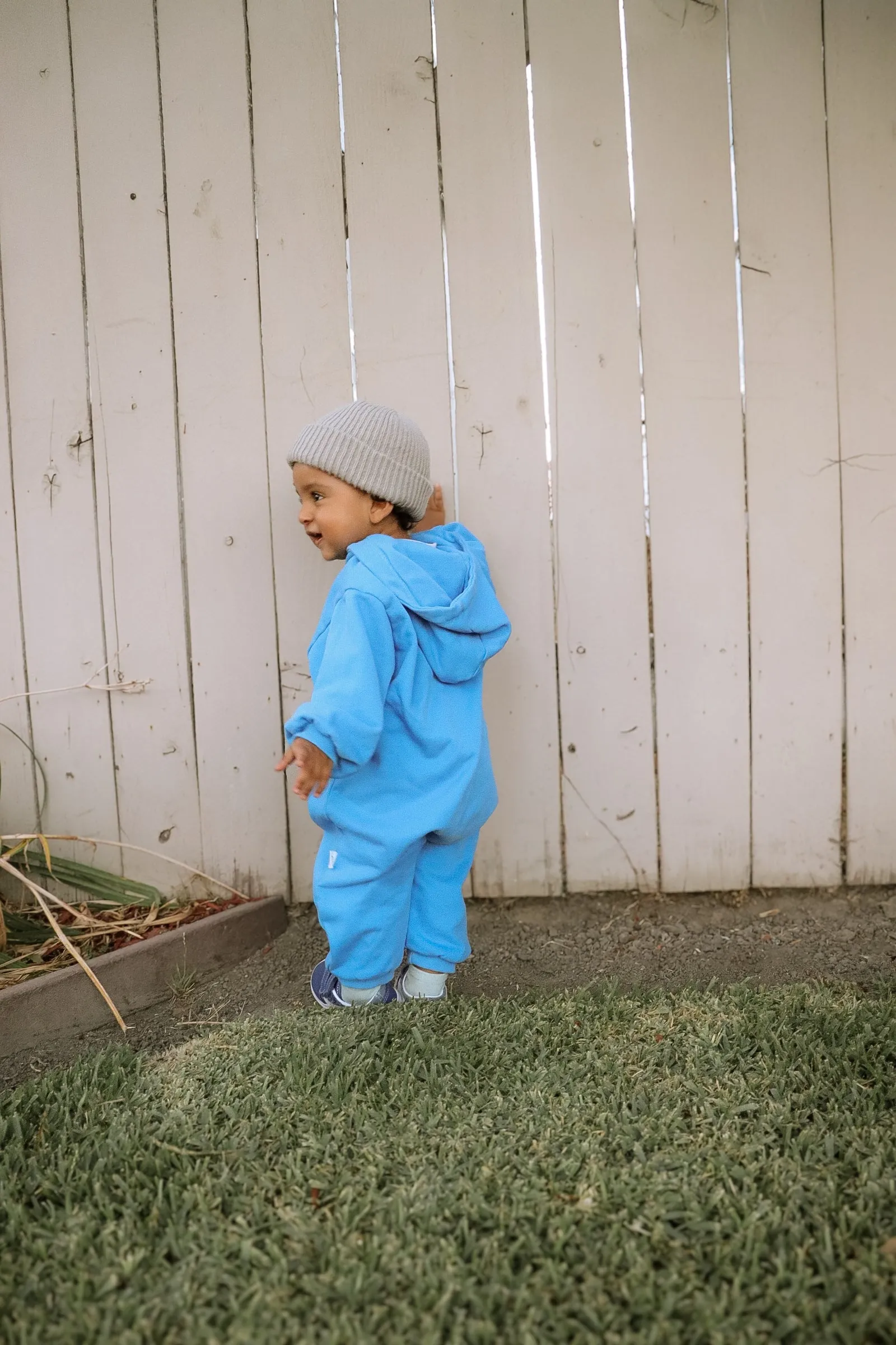 [At Noon Original Design] Baby Pigment Dyed Zip-Up Hoodie Jumpsuit (3m-3y)-Blue