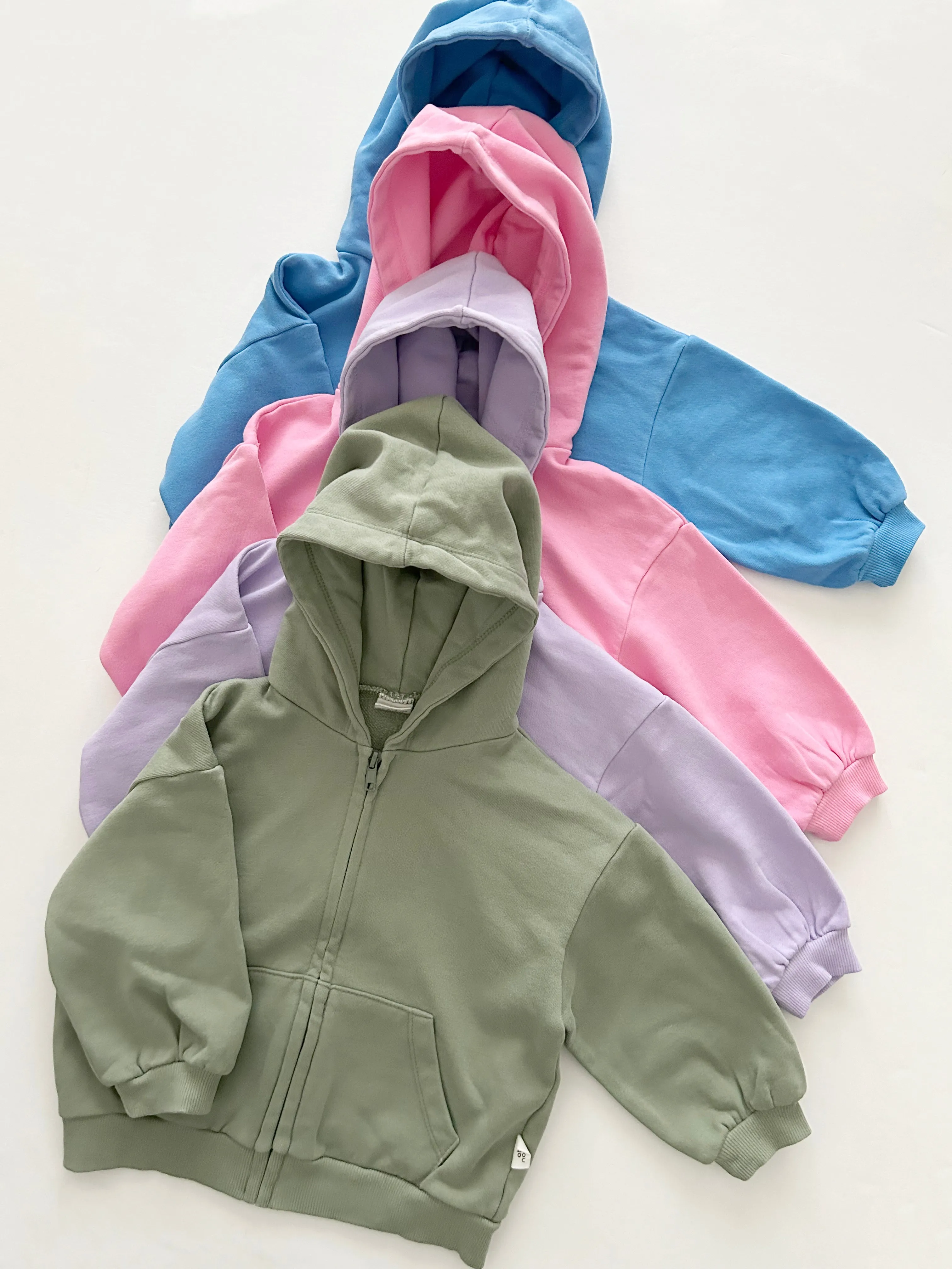 [At Noon Original Design] Kids Pigment Dyed Zip-up Hoodie (1-6y) - 4 Colors