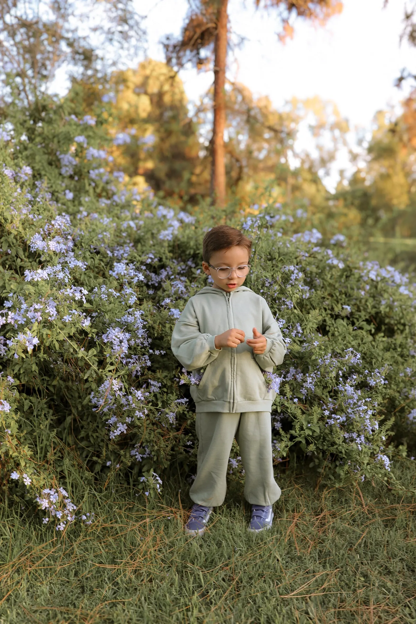 [At Noon Original Design] Kids Pigment Dyed Zip-up Hoodie and Jogger Pants Set (1-7y) - 4 Colors