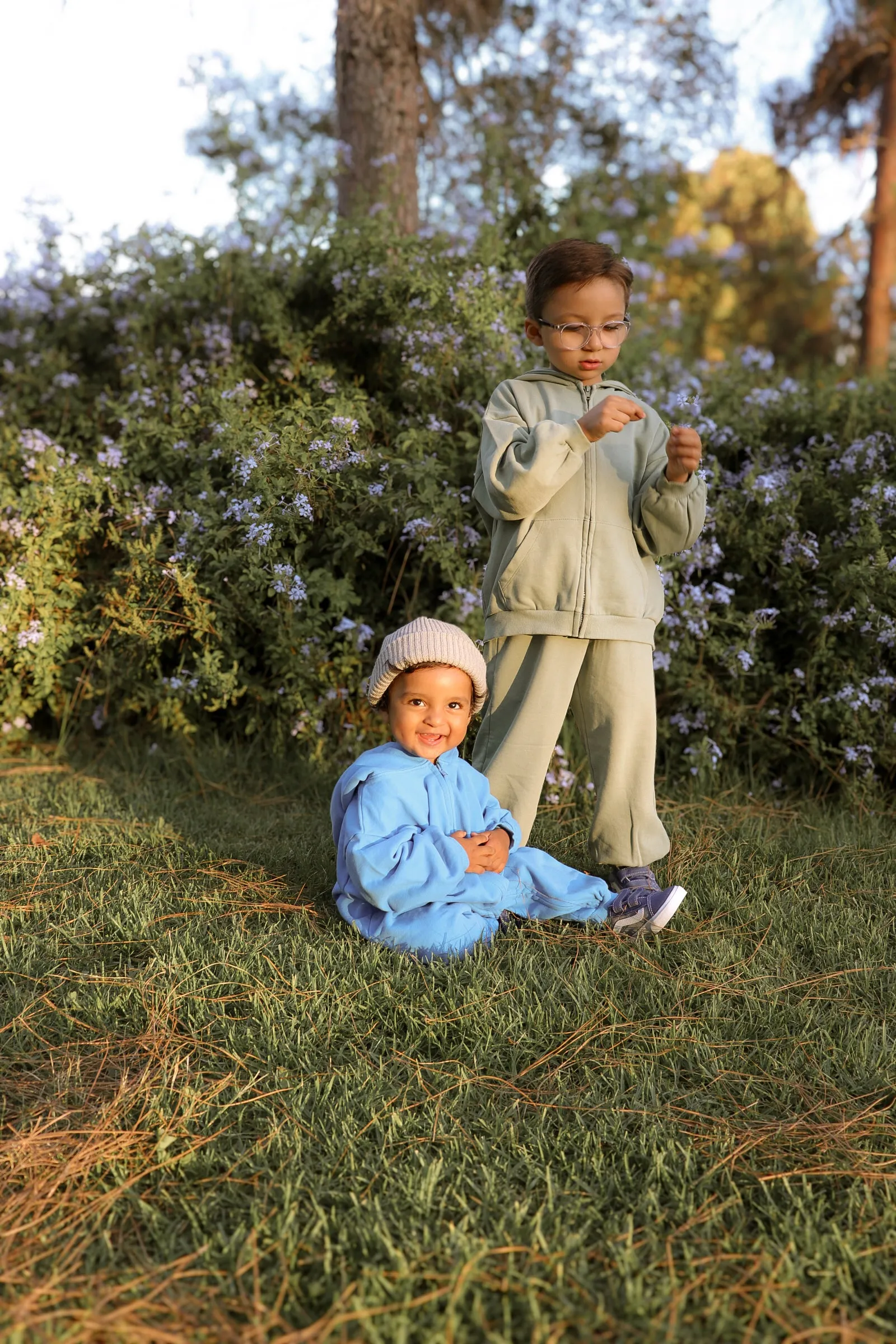 [At Noon Original Design] Kids Pigment Dyed Zip-up Hoodie and Jogger Pants Set (1-7y) - 4 Colors