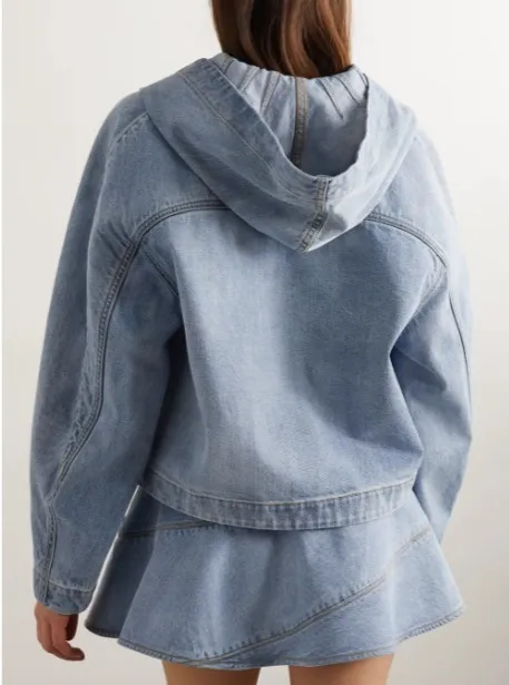 Azzedine Alaia  |Denim Long Sleeves Plain Oversized Hoodies & Sweatshirts