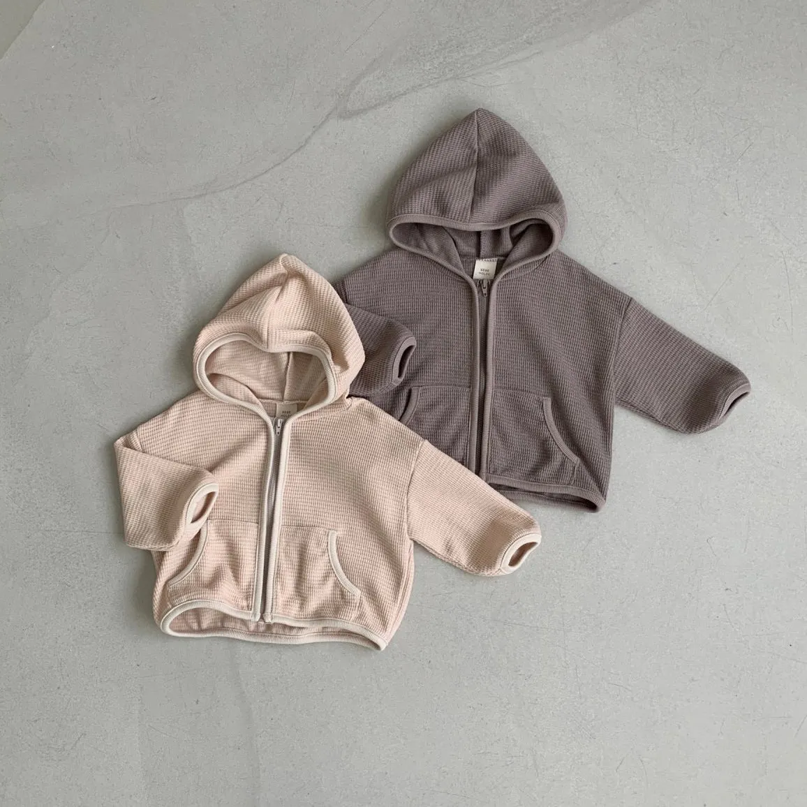 Baby BH Waffle Zip-Up Hoodie (3-18m) - 2 Colors