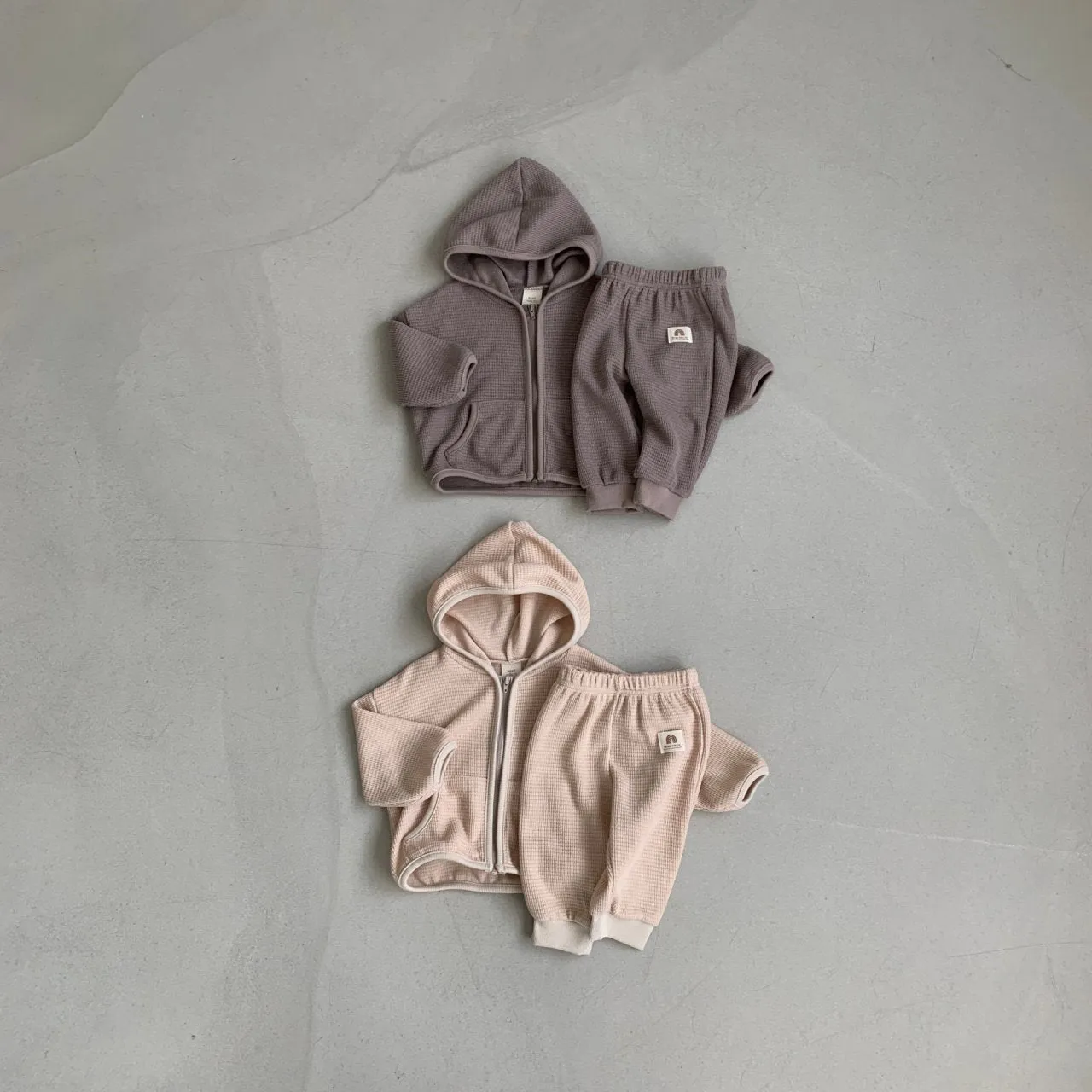 Baby BH Waffle Zip-Up Hoodie (3-18m) - 2 Colors