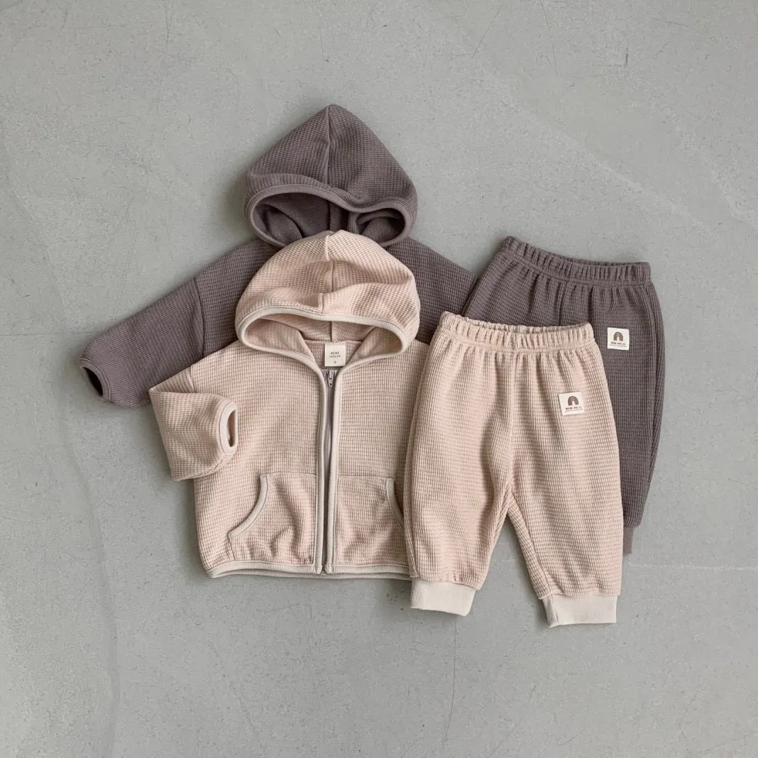 Baby BH Waffle Zip-Up Hoodie (3-18m) - 2 Colors