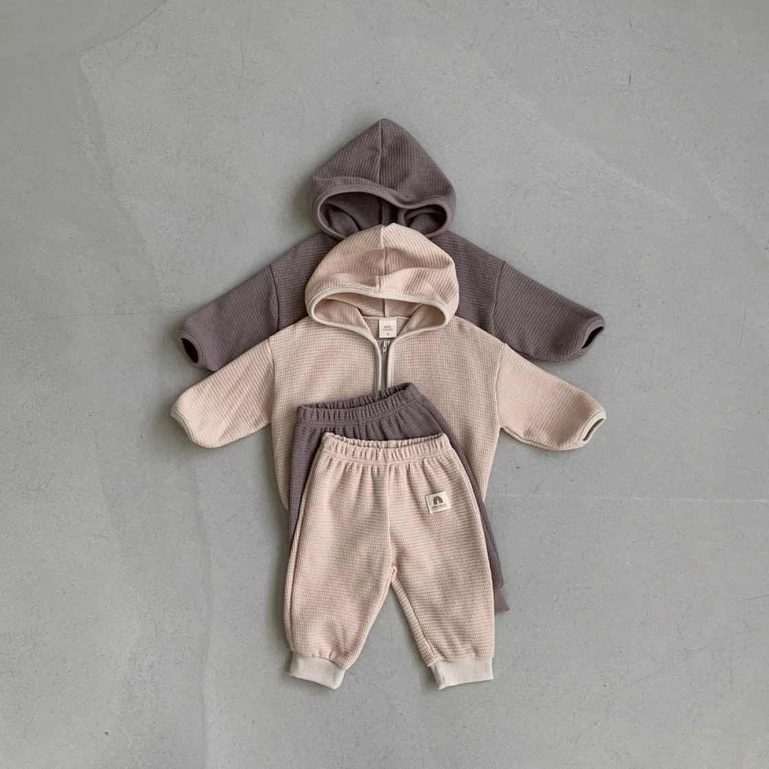 Baby BH Waffle Zip-Up Hoodie (3-18m) - 2 Colors