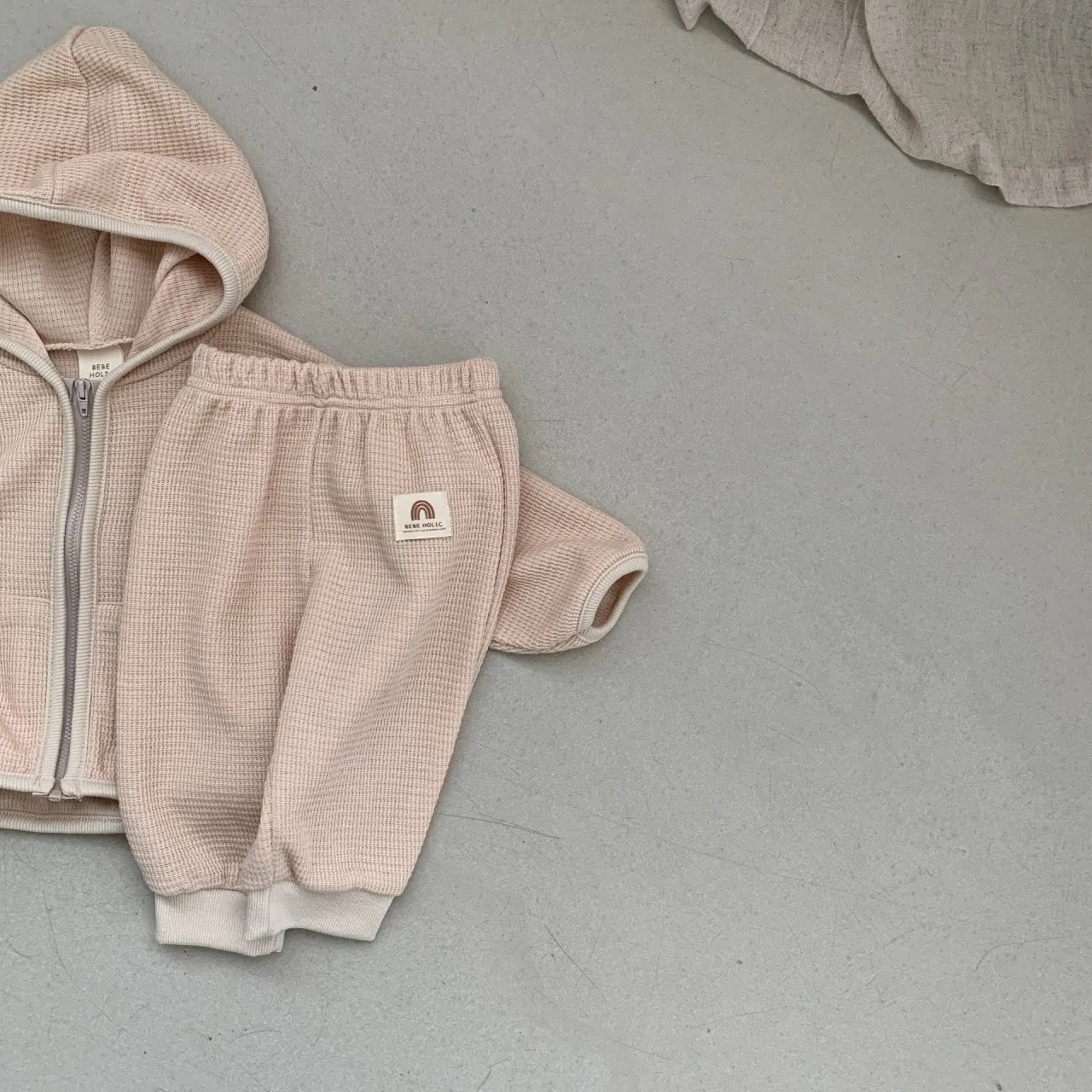 Baby BH Waffle Zip-Up Hoodie (3-18m) - 2 Colors