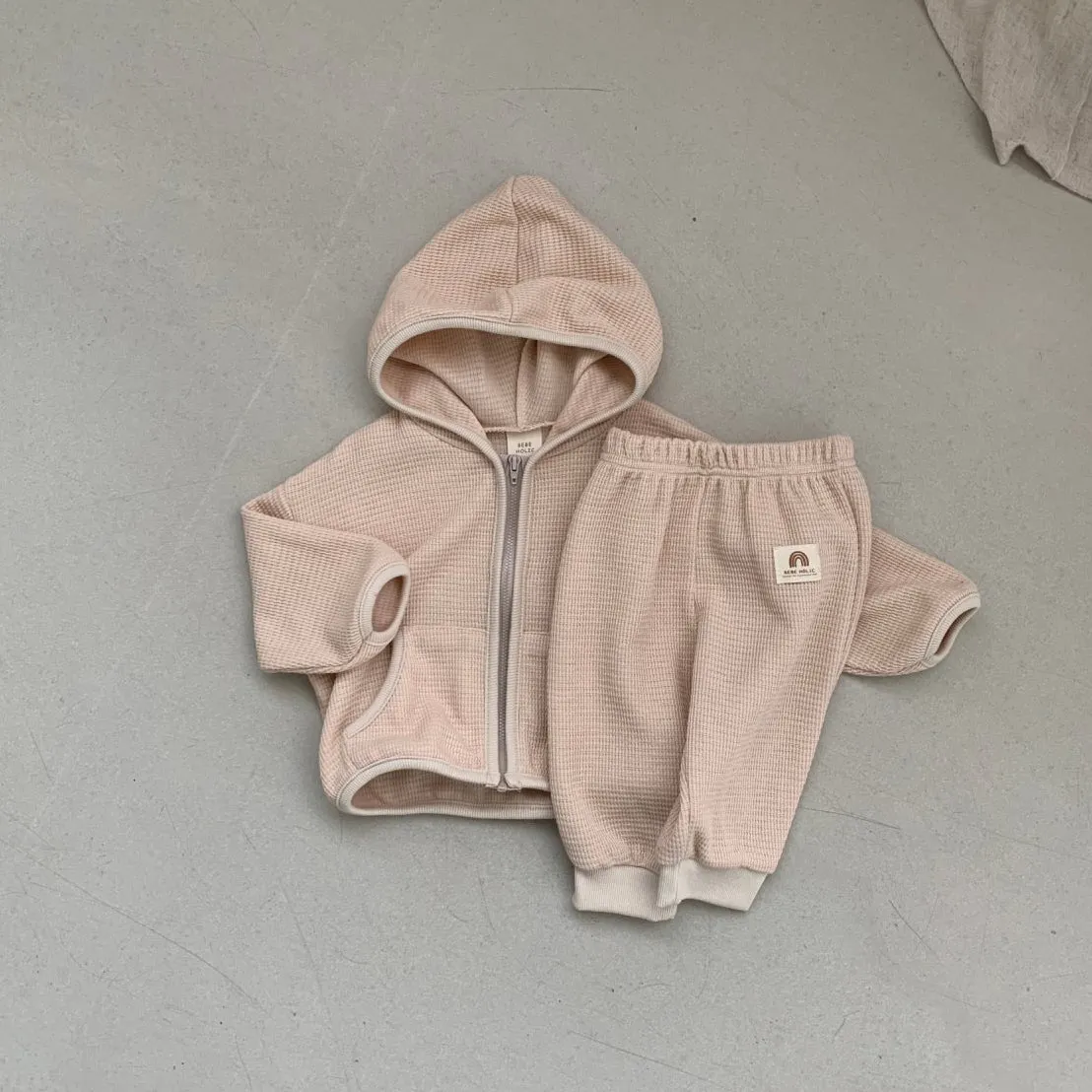 Baby BH Waffle Zip-Up Hoodie (3-18m) - 2 Colors