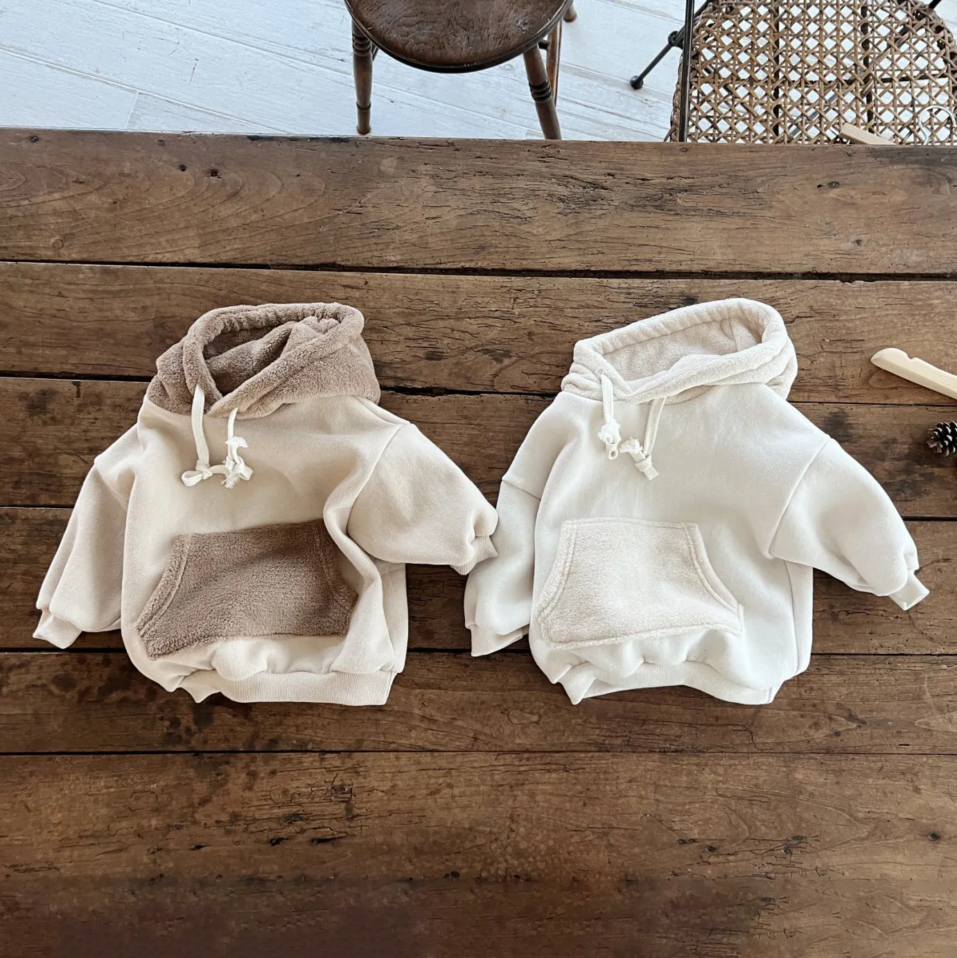 Baby Faux Fur Trim Hoodie (6-18m) - 2 Colors