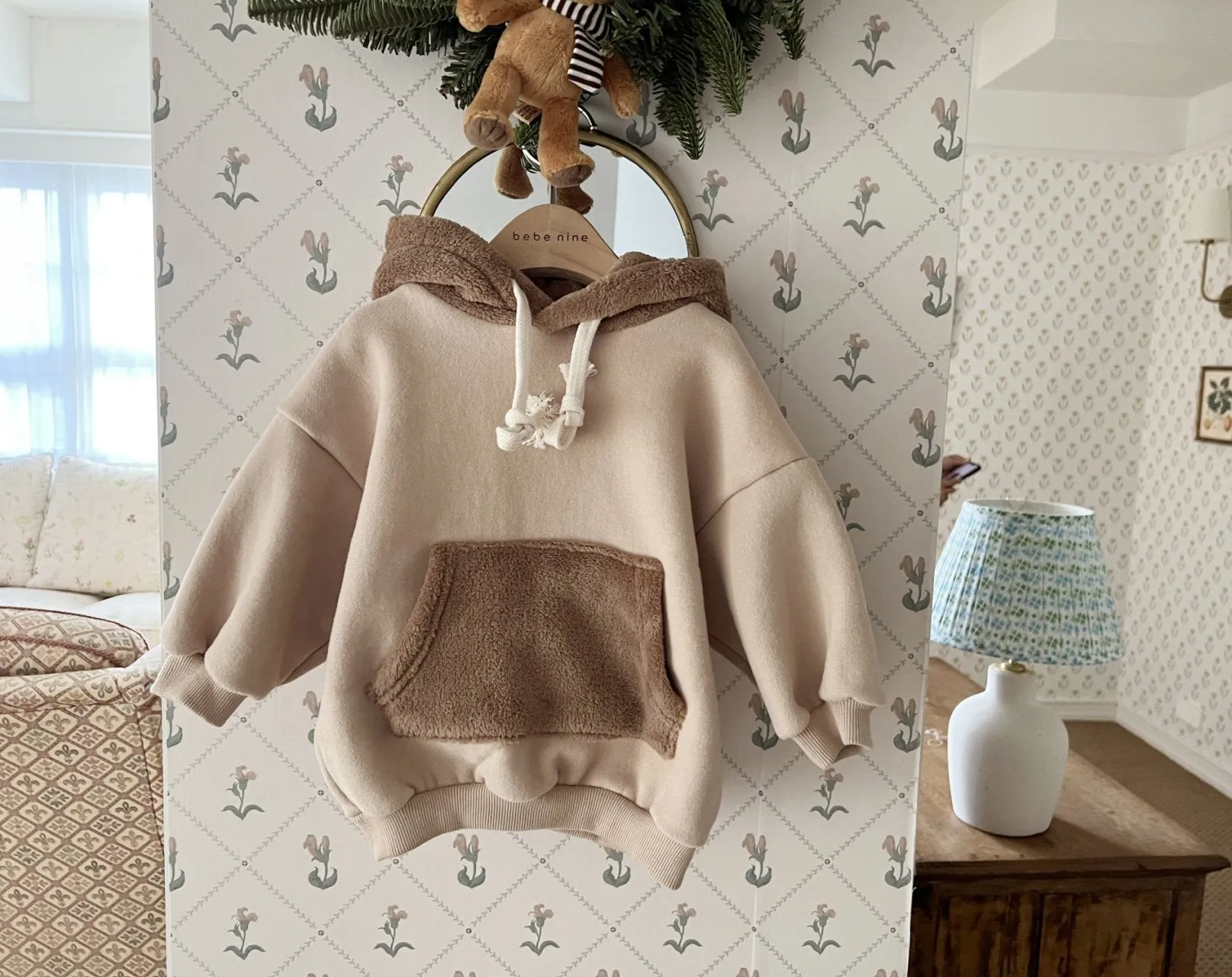 Baby Faux Fur Trim Hoodie (6-18m) - 2 Colors