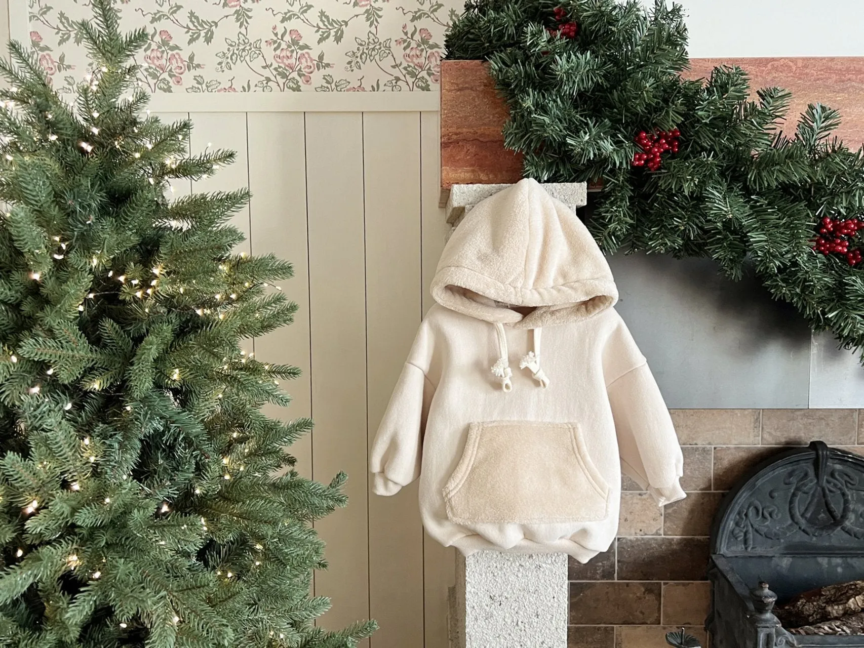 Baby Faux Fur Trim Hoodie (6-18m) - 2 Colors