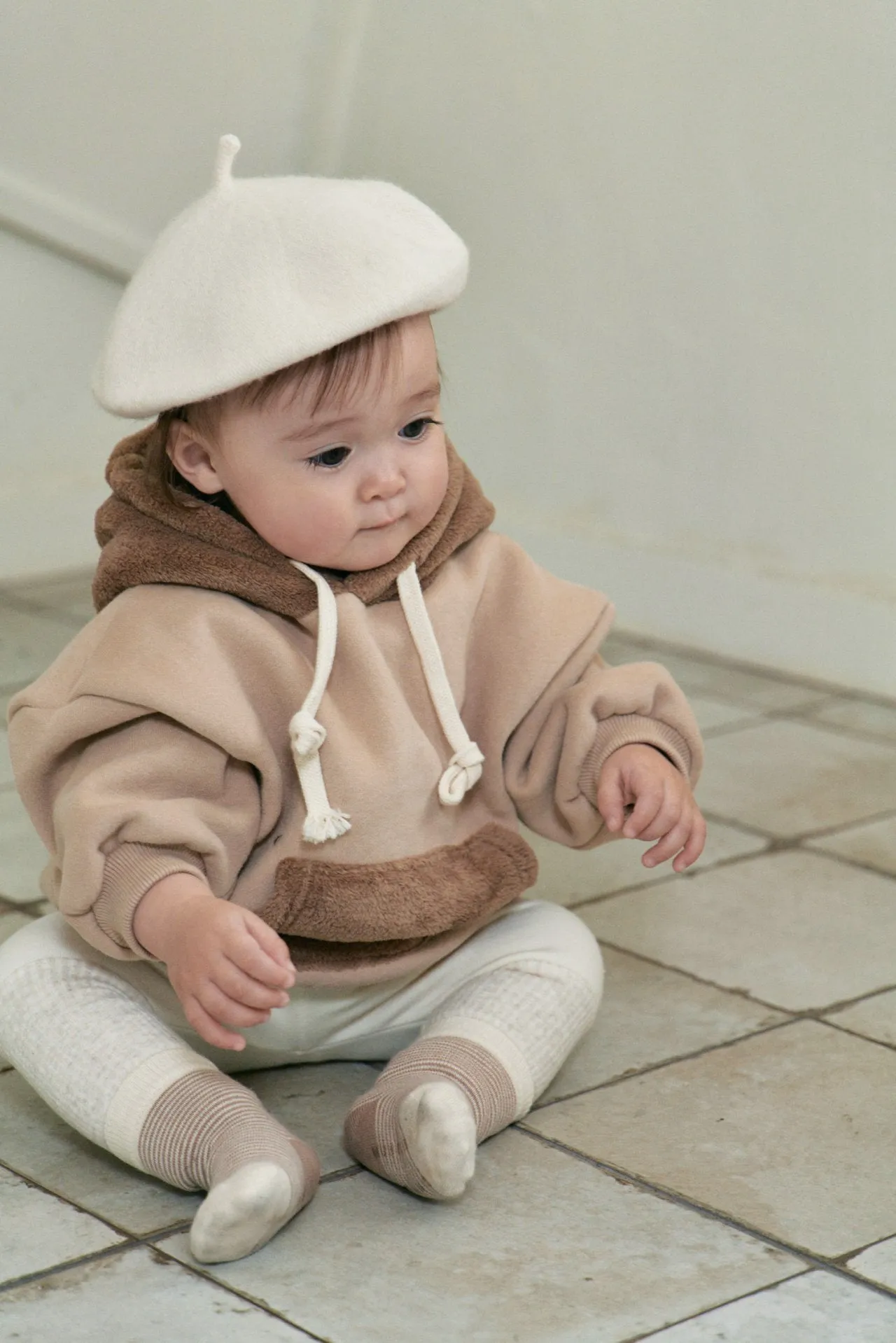 Baby Faux Fur Trim Hoodie (6-18m) - 2 Colors