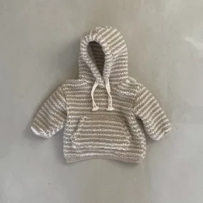 Baby Toddler Bella Sherpa Hoodie (6-12m) - Beige Striped