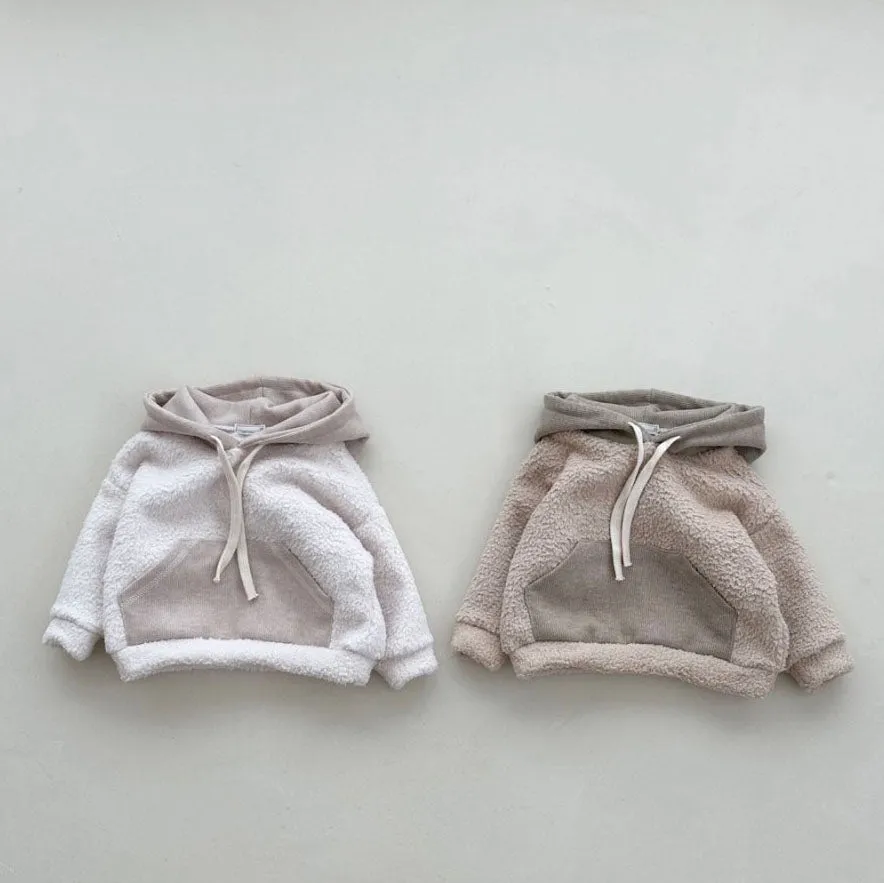 Baby W24 Warm Fleece Kangaroo Pocket Hoodie (4-18m) - 2 Colors