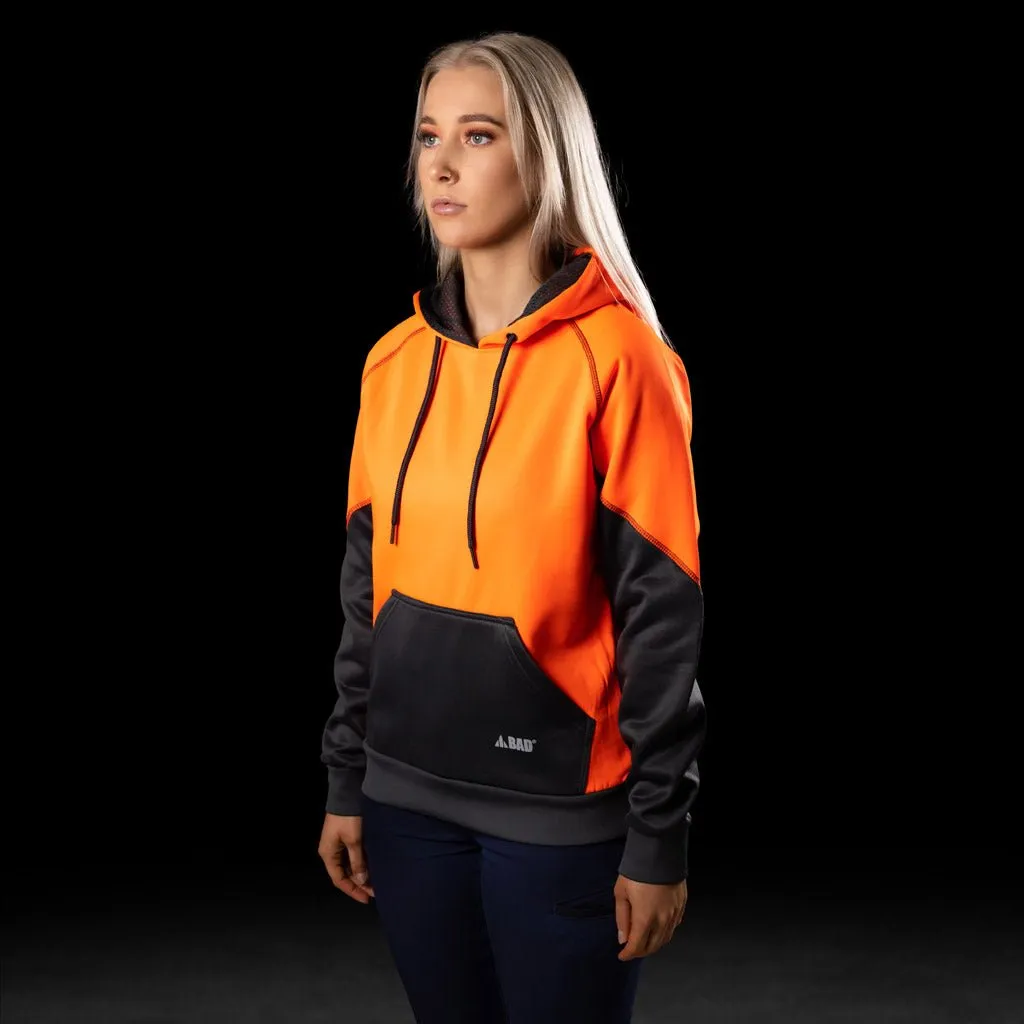 BAD WOMENS ESSENTIAL HI-VIS FLEECE HOODIE