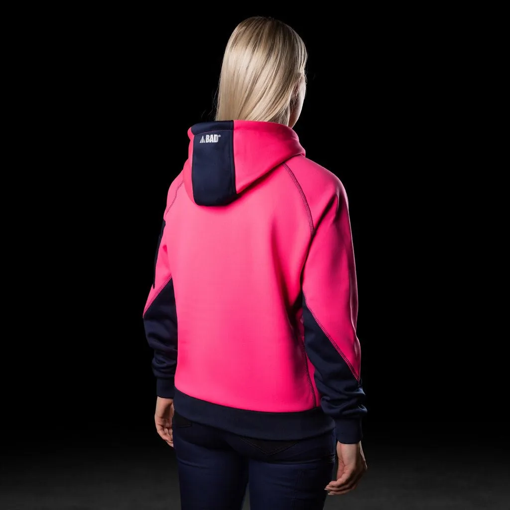 BAD WOMENS WATERPROOF RAIN-DEFEND HI-VIS FLEECE HOODIE