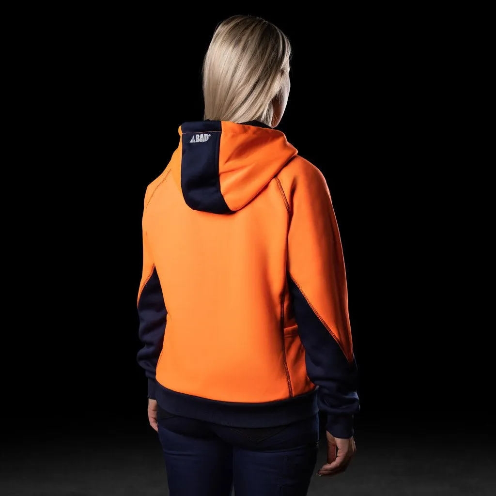 BAD WOMENS WATERPROOF RAIN-DEFEND HI-VIS FLEECE HOODIE