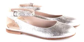 Beberlis Vulcano Perla Silver Leather Ankle Tie Girls Dressy Shoes