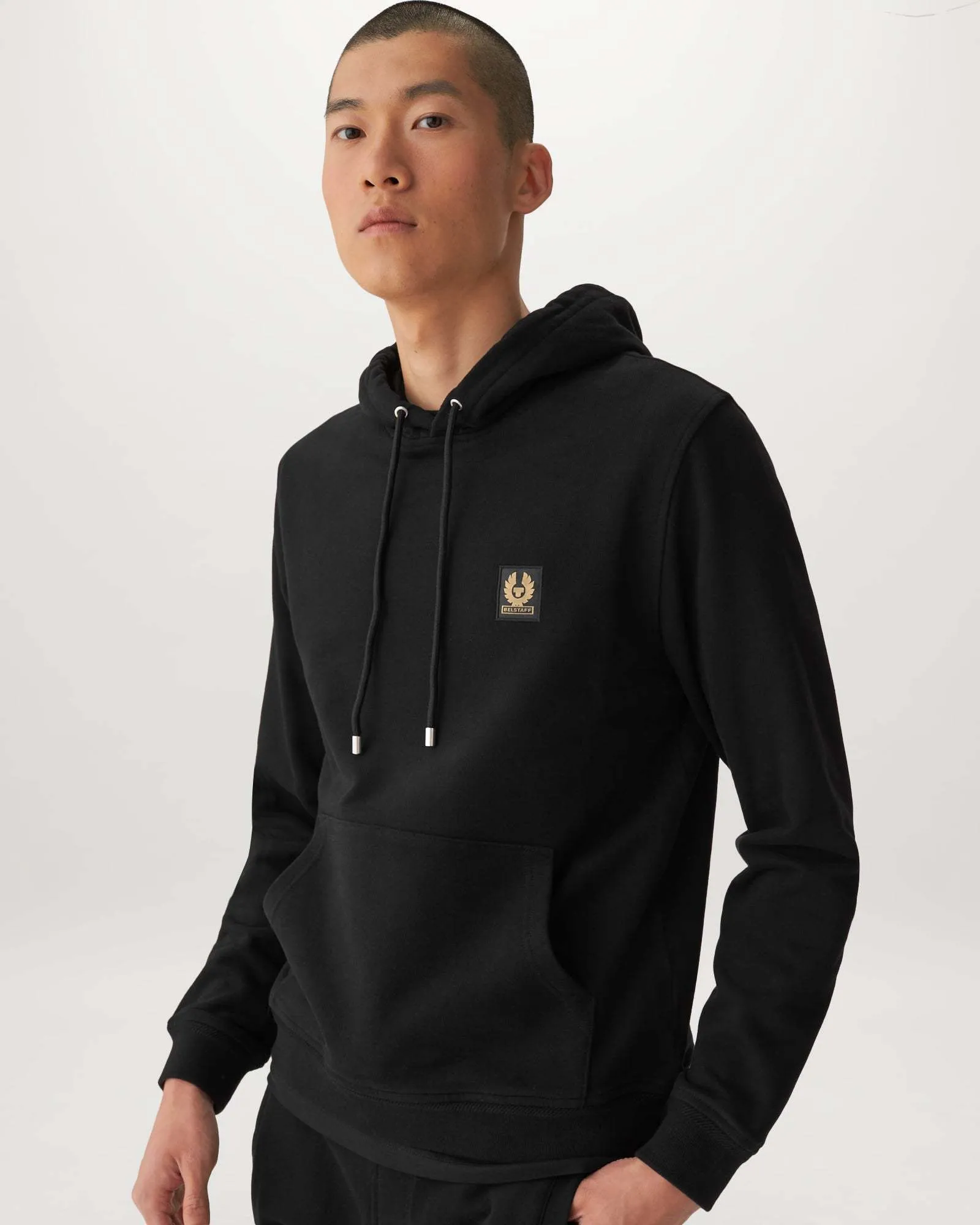 BELSTAFF  |Long Sleeves Plain Cotton Logo Hoodies